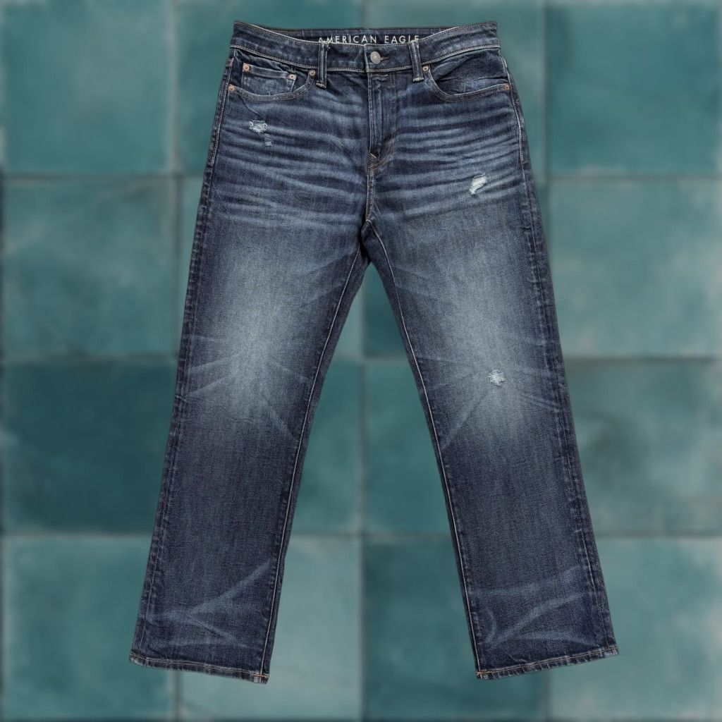 American Eagle Outfitters American Eagle AirFlex+ Jeans Mens 32x30 Blue Distressed Denim Size US 32 / EU 48 - 1 Thumbnail