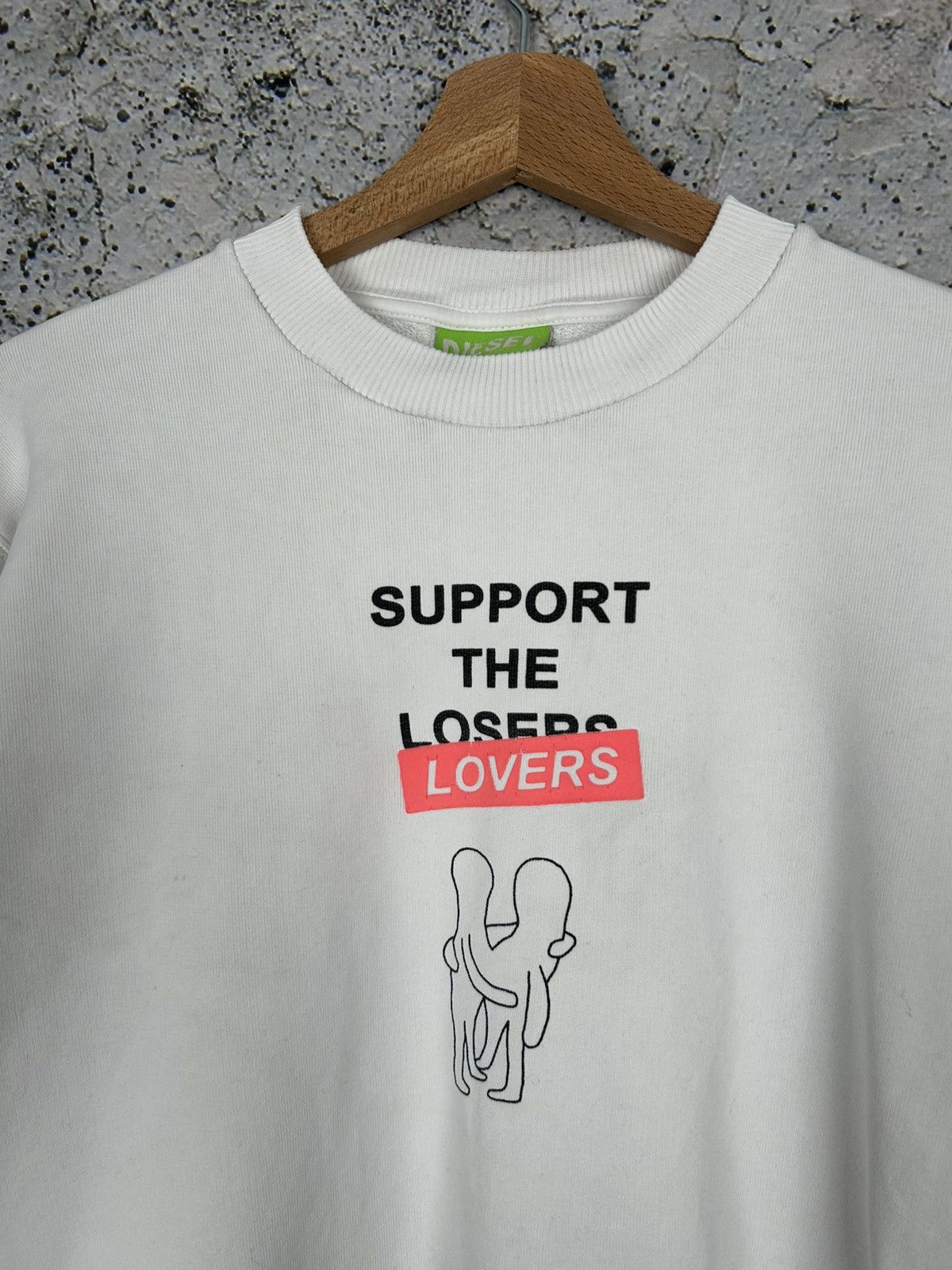 Diesel Vintage Diesel Support The Lovers Crewneck Streetwear Y2K Size US L / EU 52-54 / 3 - 3 Thumbnail