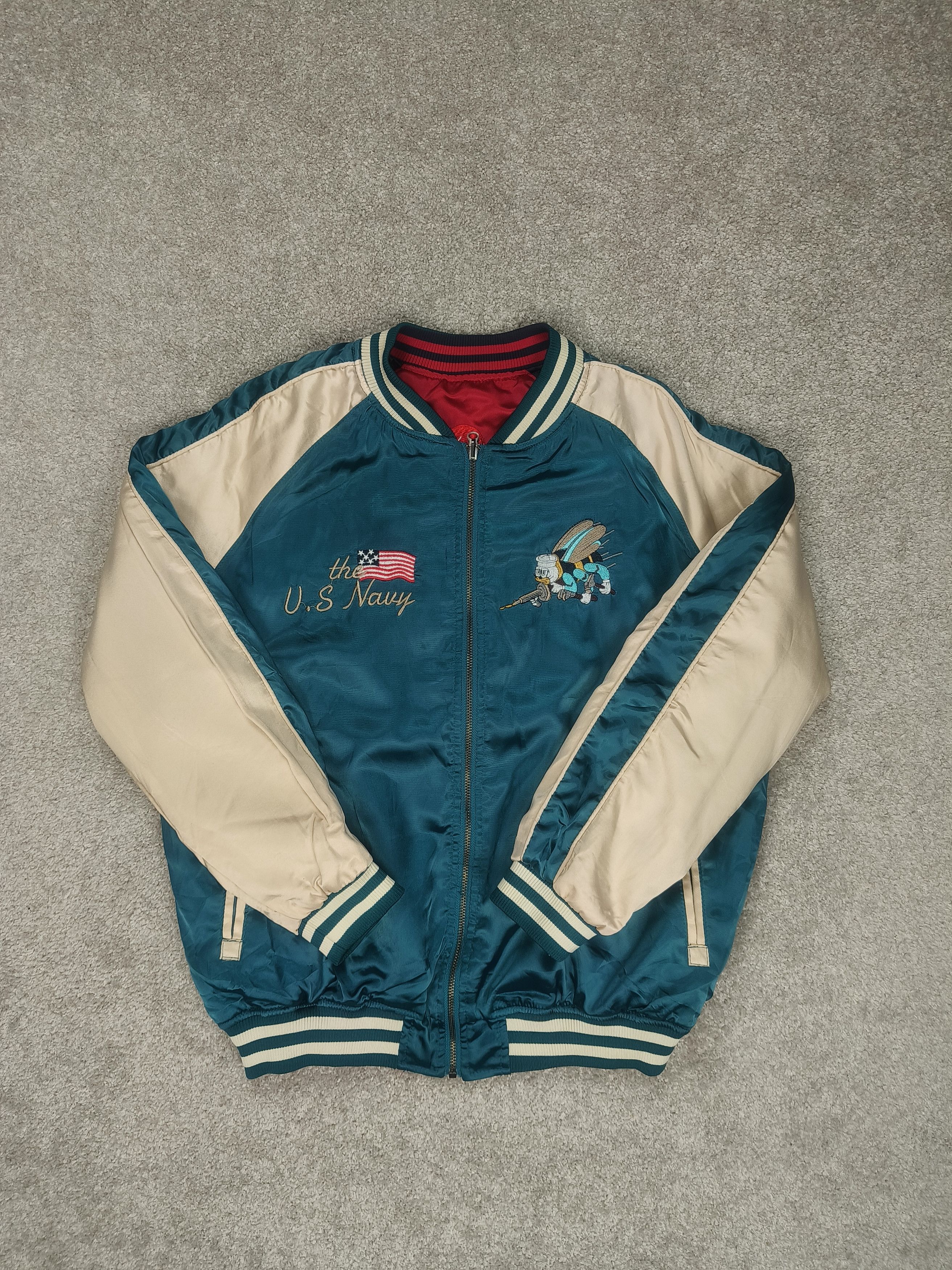 Vintage Vintage U.S. Navy Seabees Reversible BVC Sukajan Style Jacke Size US L / EU 52-54 / 3 - 4 Thumbnail
