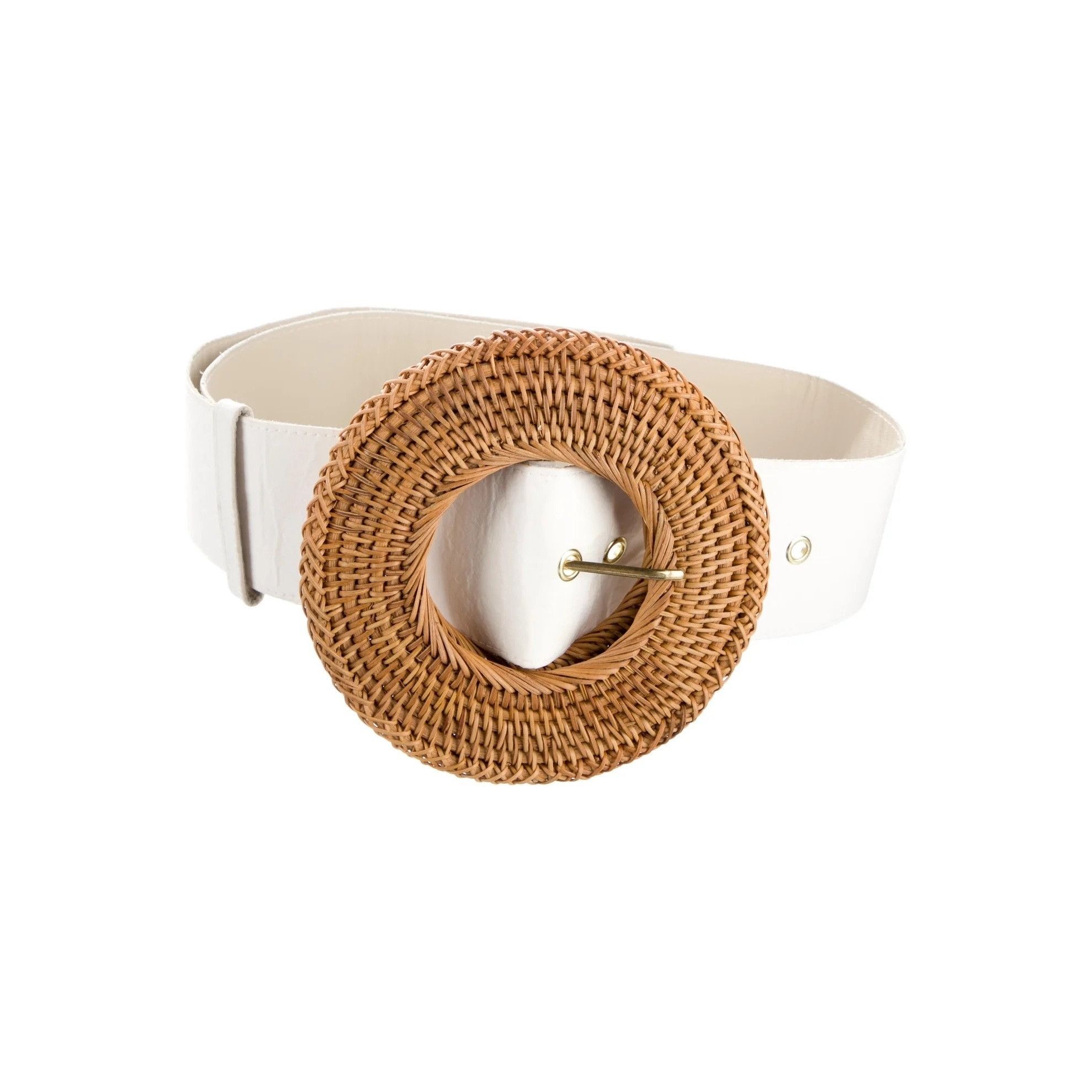 Cult Gaia Cult Gaia Gemma Canvas & Rattan Belt Size ONE SIZE - 1 Thumbnail