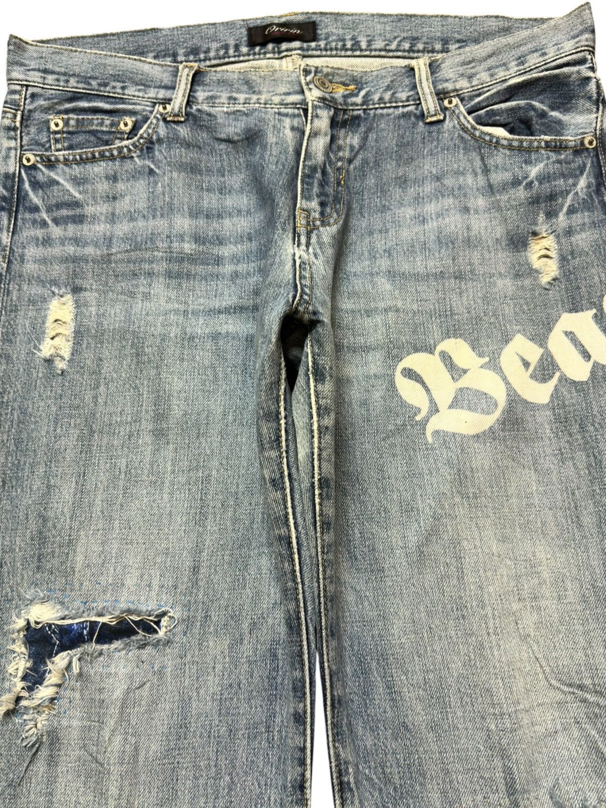 Hysteric Glamour Vintage Oririn Flare Faded Printed Frayed Hem DistressDenim Size US 34 / EU 50 - 2 Thumbnail