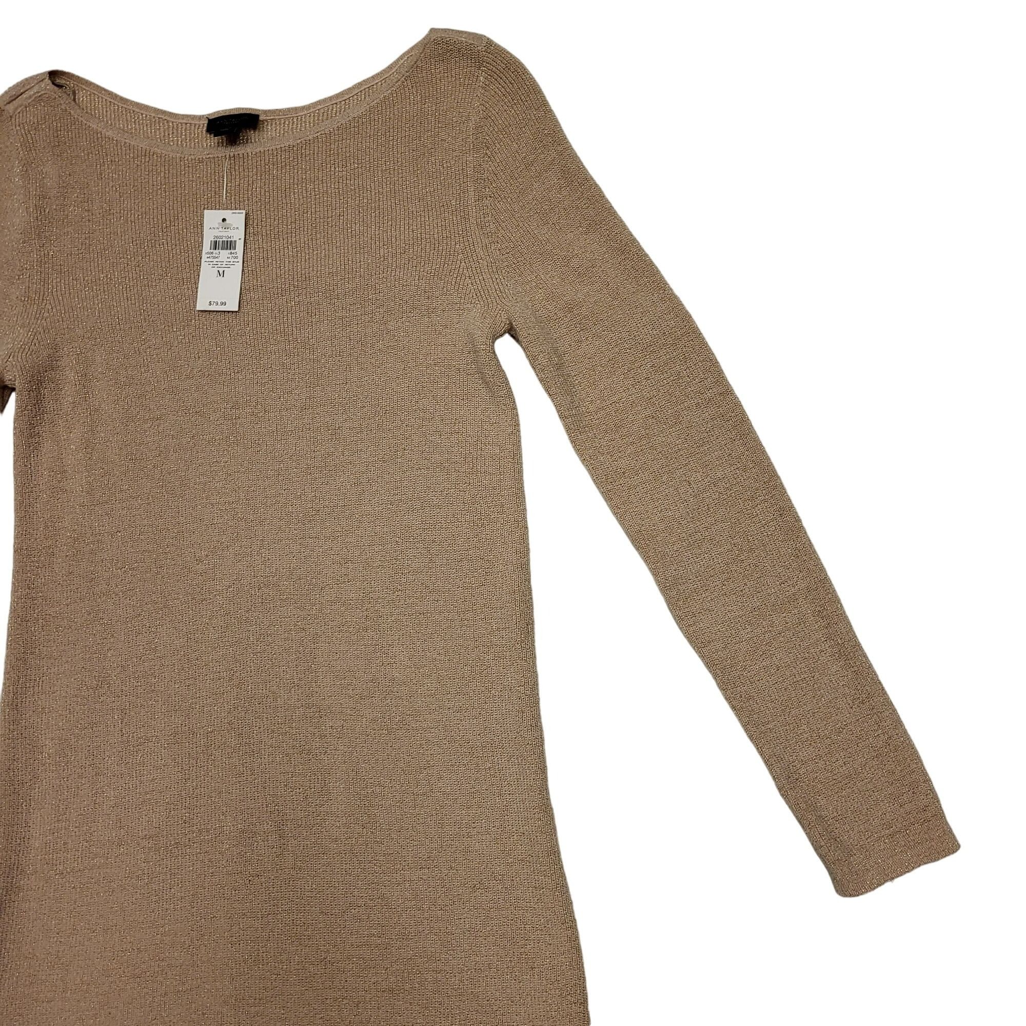 Ann Taylor Ann Taylor Factory Sparkle Sweater Dress Beige Gold Sparkle Size M / US 6-8 / IT 42-44 - 6 Thumbnail