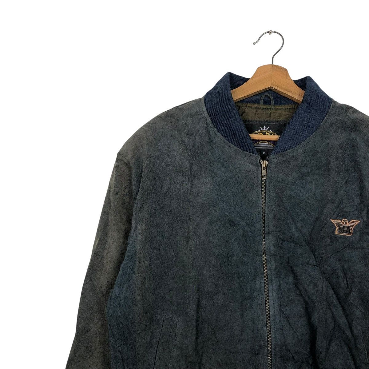 Vintage 🔥VINTAGE BOMBER LEATHER JACKET MARZENO BIG LOGO ISSEY MIYAKE Size US M / EU 48-50 / 2 - 9 Thumbnail
