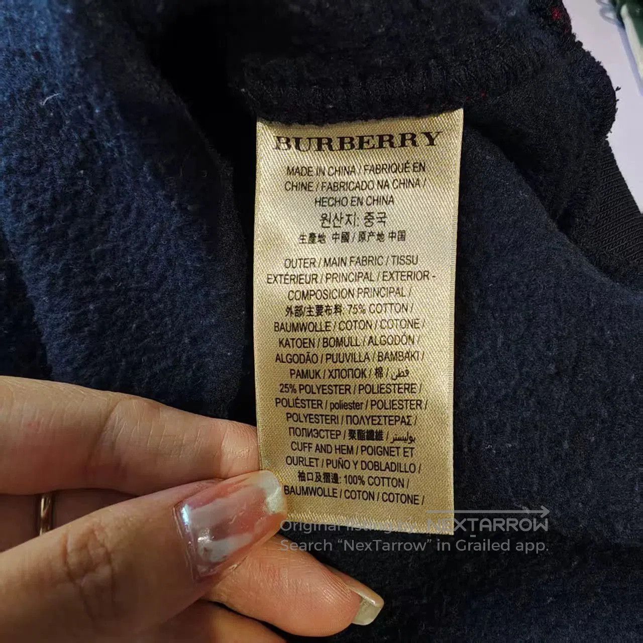 Burberry burberry men's sweatshirt in navy blue. Size US XL / EU 56 / 4 - 5 Thumbnail