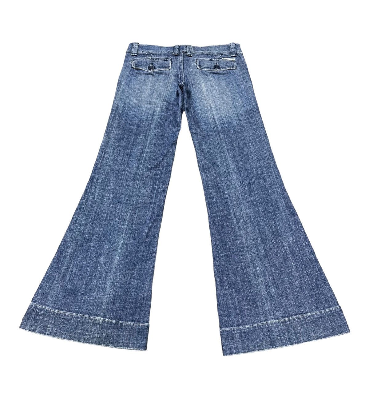 Quiksilver FYE 🔥ROXY Ultra Wide Leg Flare Vintage Distressed Denim Size 29" - 2 Thumbnail