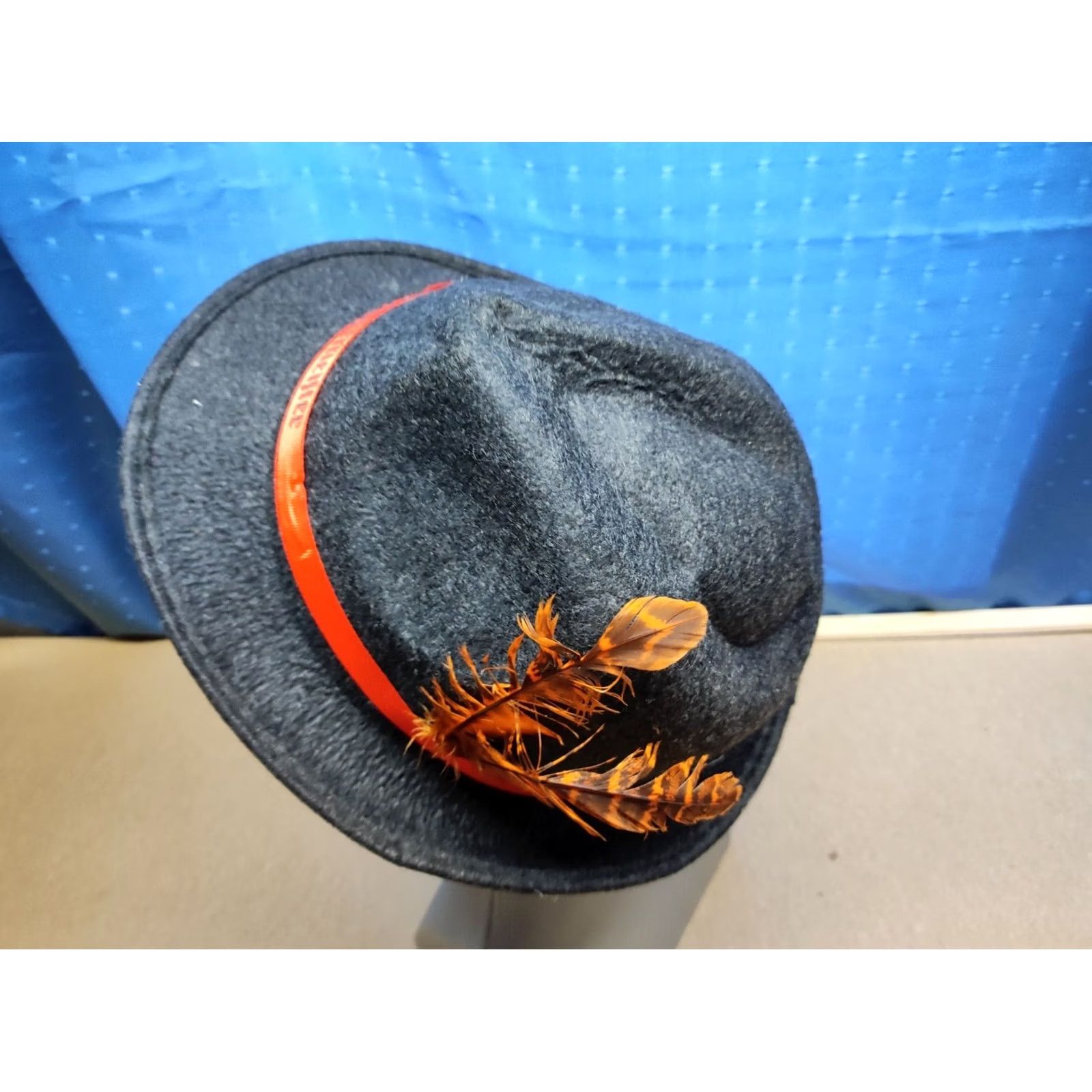 FELT Jagermeister Mens Trilby Fedora Size 58 Felt Gray Promotional Germany Casual Party/Cocktail Hat Mens Size ONE SIZE - 5 Thumbnail