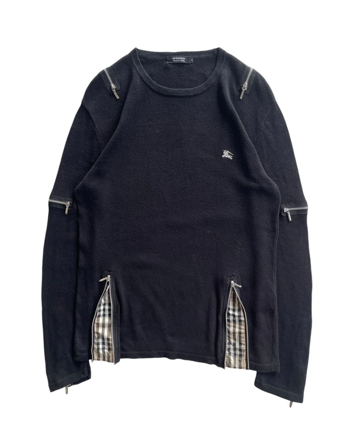 Burberry Black Label Multi-Zip Bondage Cotton Knit Shirt Size US S / EU 44-46 / 1 - 4 Thumbnail