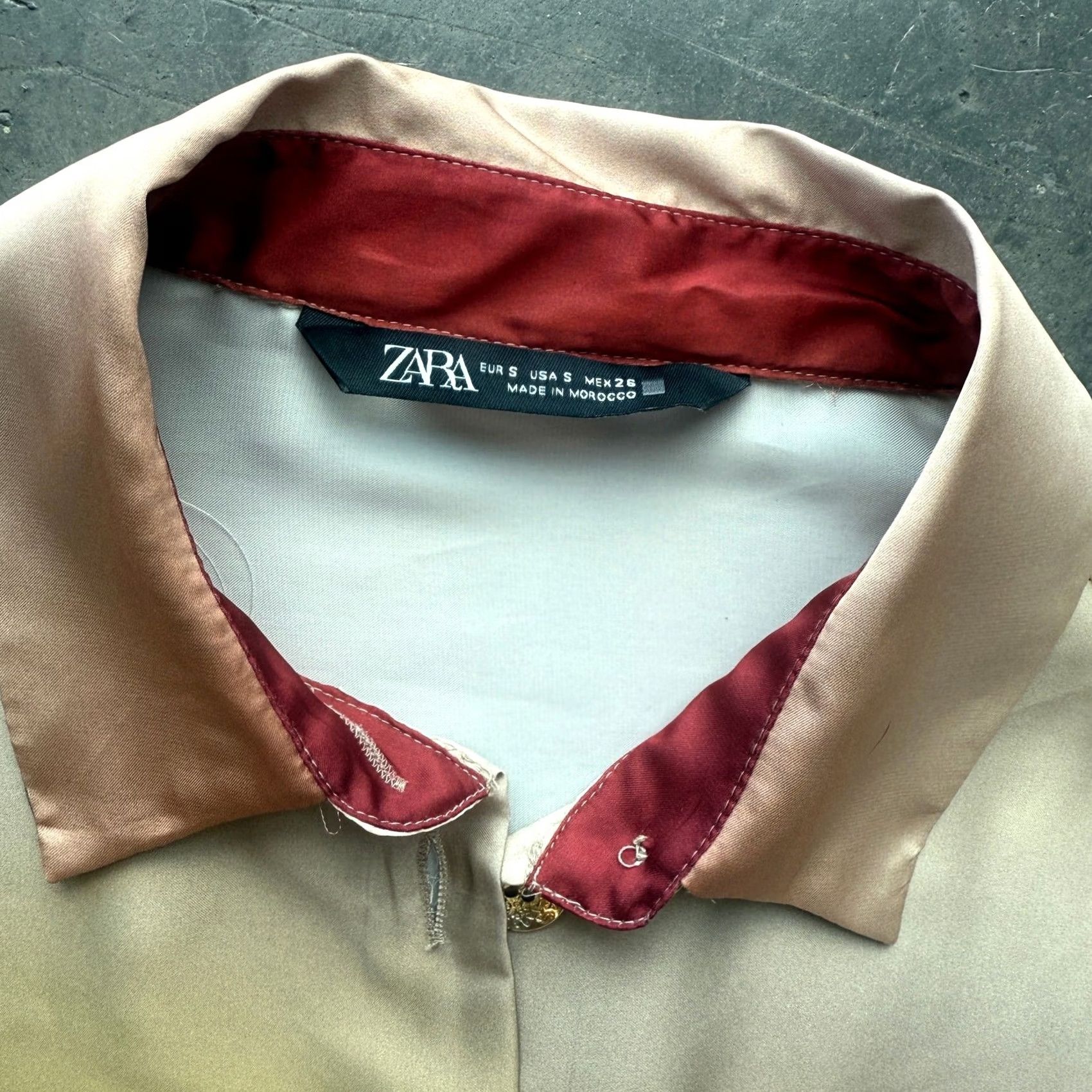 Vintage VINTAGE Y2K Zara Sunset Satin Button Down Longsleeve Women's Blouse Small Size S / US 4 / IT 40 - 3 Thumbnail