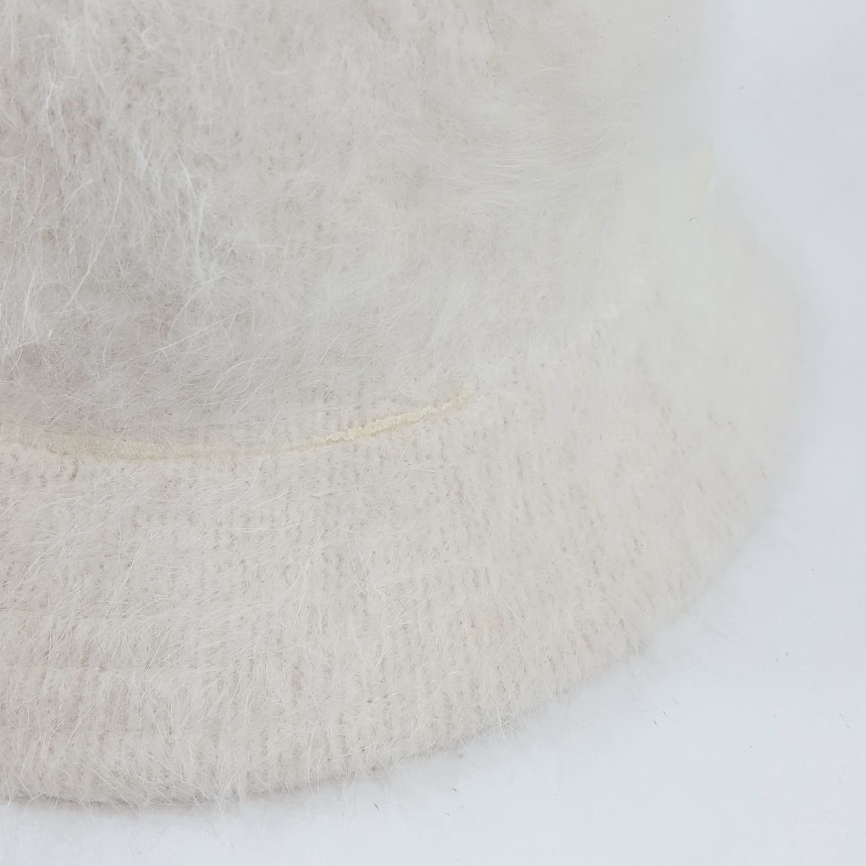 Vintage VINTAGE Angora Bucket Hat Women M White Knit Fuzzy 90s Y2K Retro Beach Preppy Cap Size ONE SIZE - 3 Thumbnail