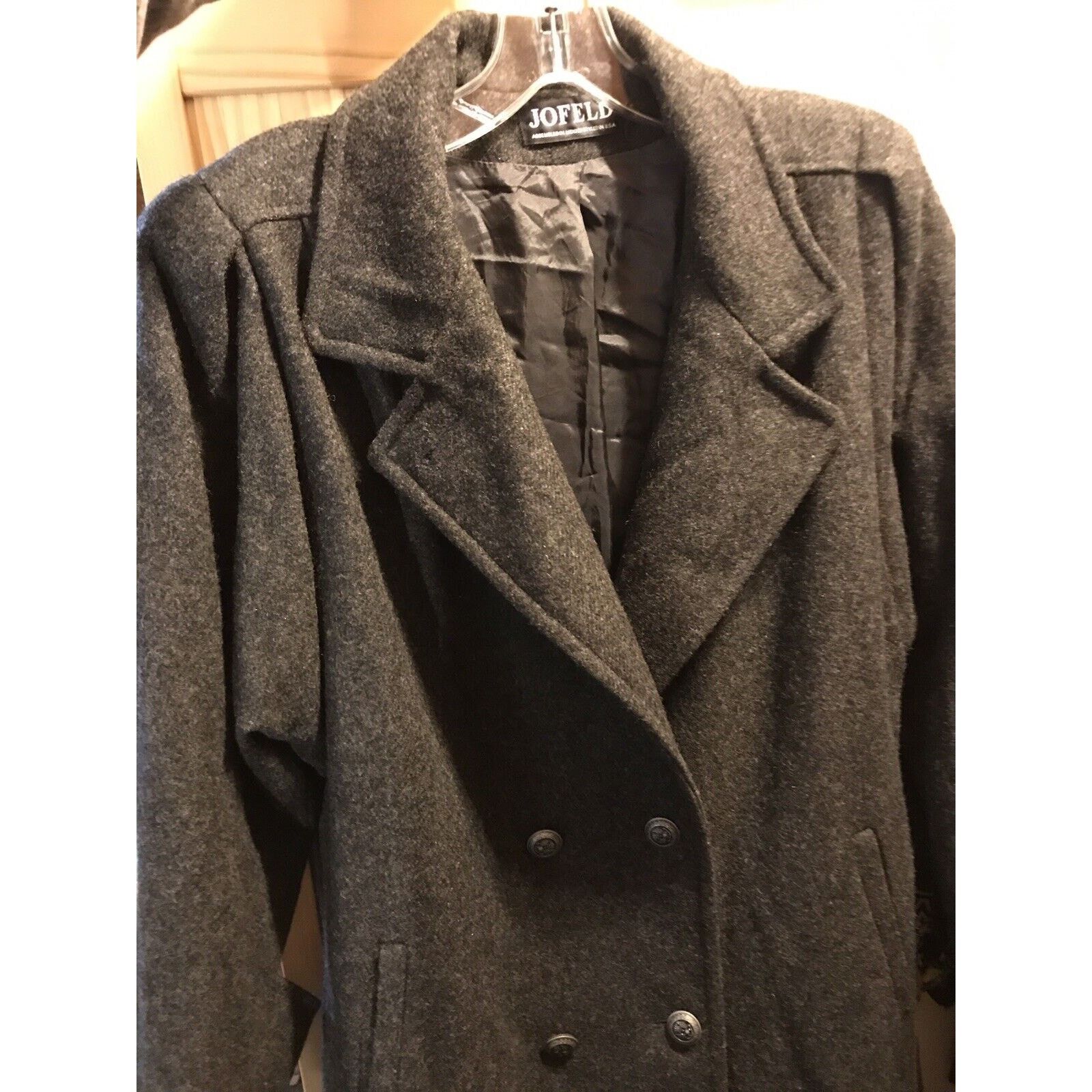 Other Jofeld Vintage Women’s Gray Wool Nylon Button Coat Sz 22x45 Size L / US 10 / IT 46 - 13 Thumbnail