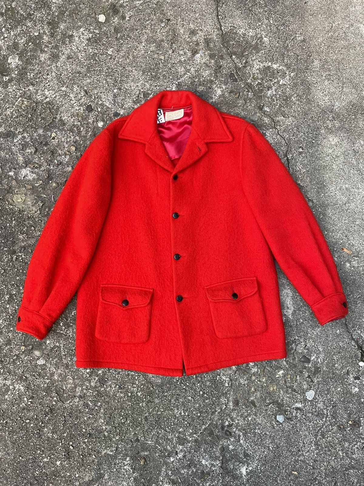 VTG 1950’s Hudson’s Bay Co Red Wool Overcoat
