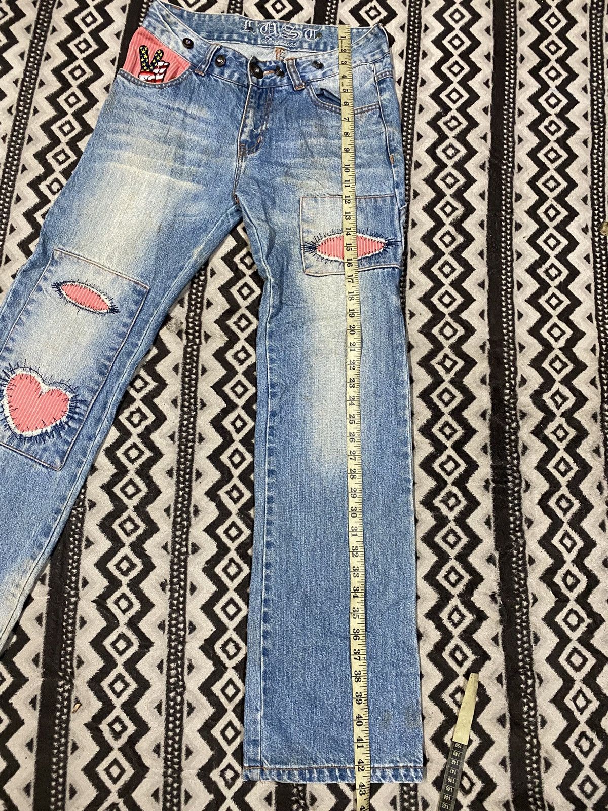 Designer × Japanese Brand Lust Patch Jeans Size 29" - 15 Thumbnail