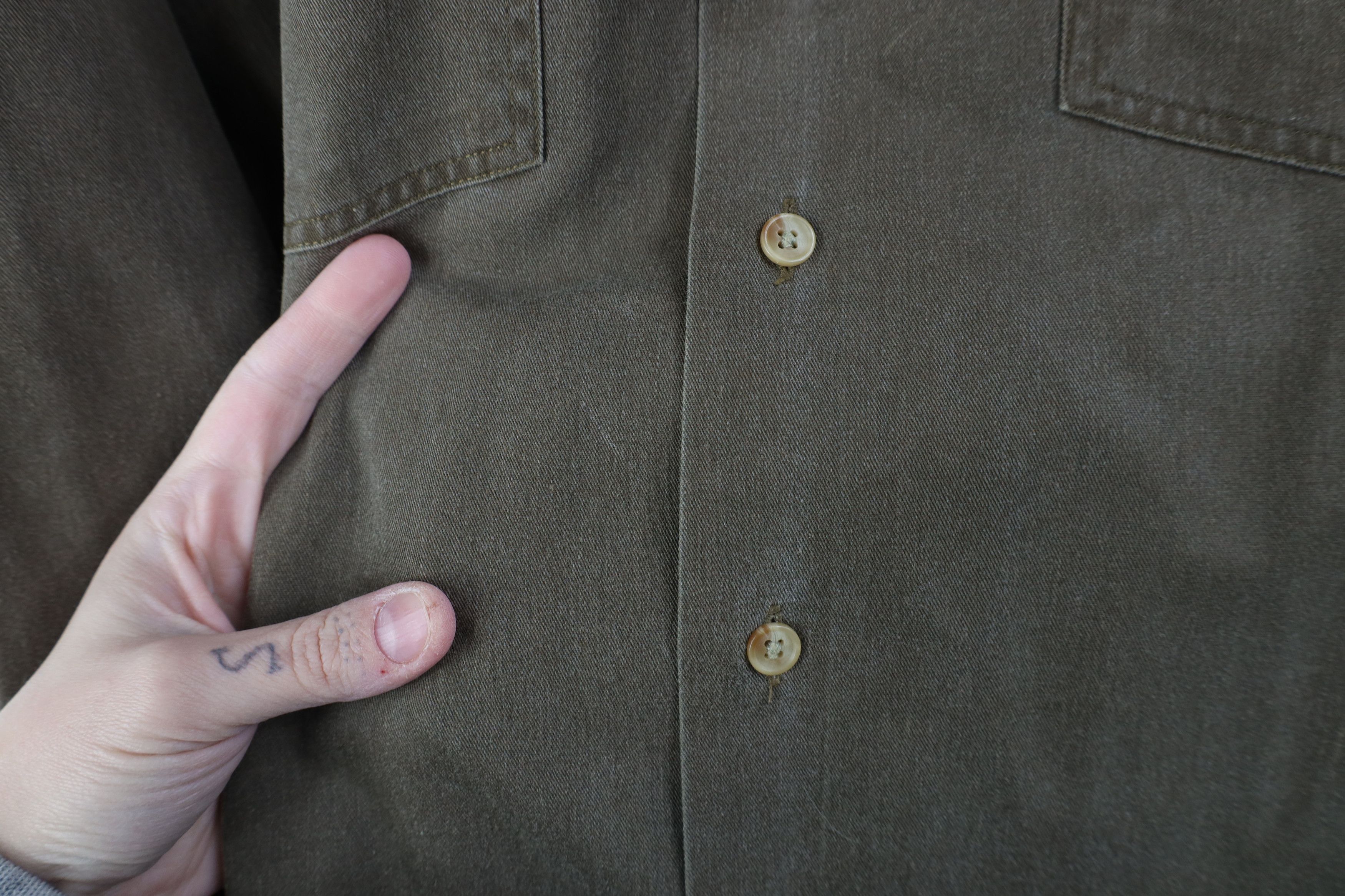 Vintage Vintage 90s Streetwear Pigment Dye Twill Collared Shirt Size US L / EU 52-54 / 3 - 7 Thumbnail