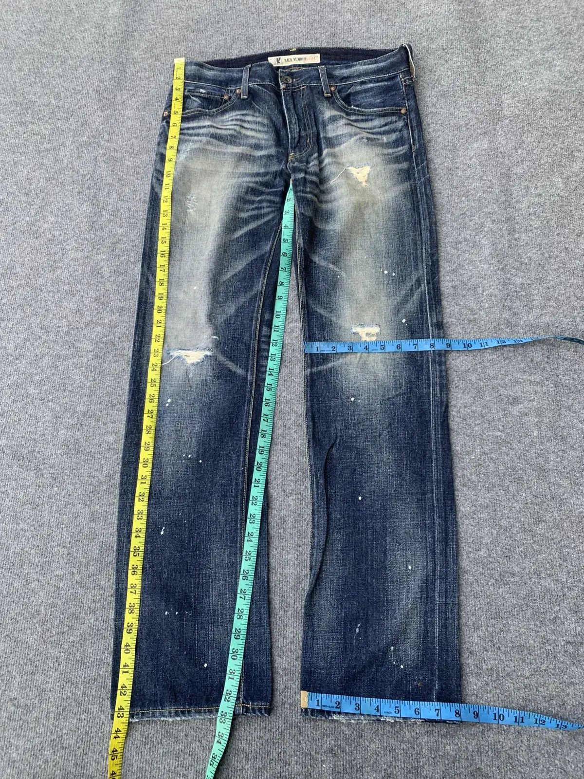 Japanese Brand Back number 01 faded jeans. Size US 34 / EU 50 - 3 Thumbnail