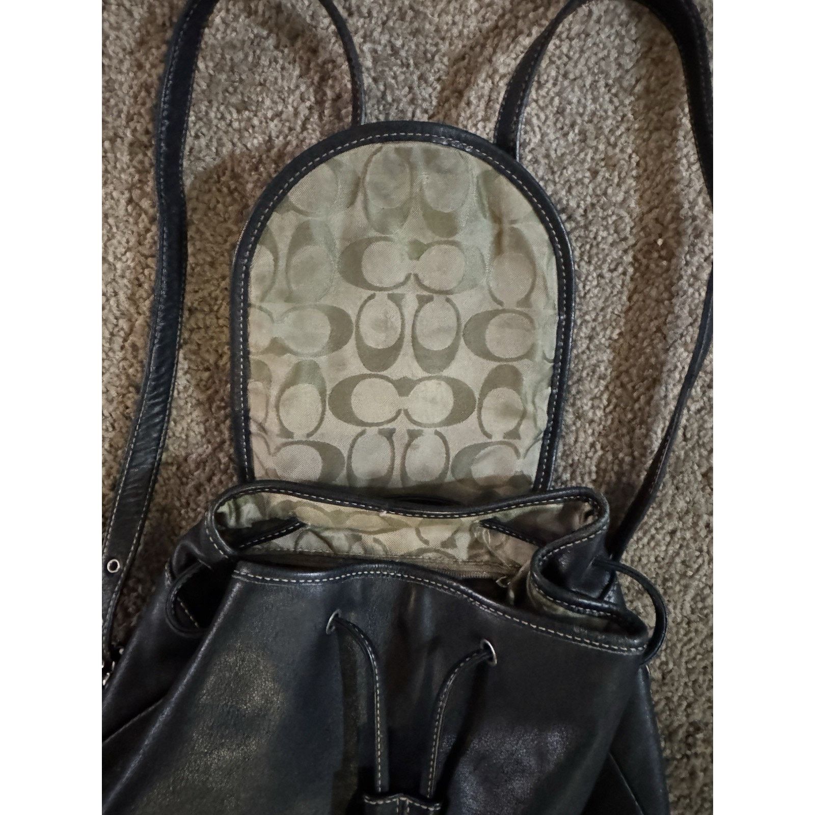 Coach Vintage Coach 9366 Leather Drawstring Backpack Purse Bag Size ONE SIZE - 2 Thumbnail