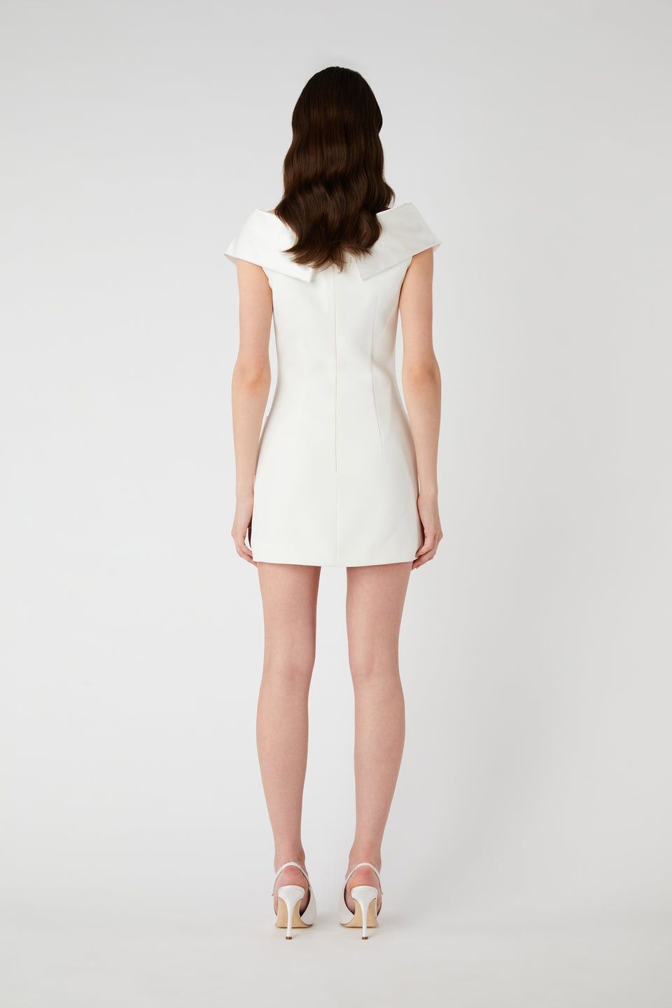 Alessandra Rich o1s22i1n0225 Mini Cady Dress in White Size XS / US 0-2 / IT 36-38 - 5 Thumbnail