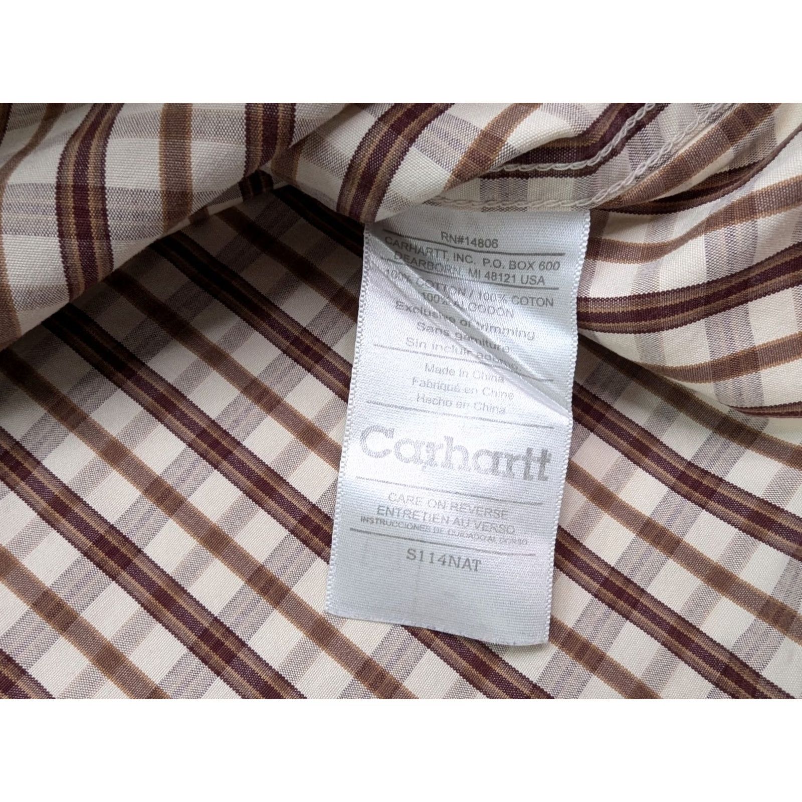 Carhartt Carhartt Short Sleeve Button Shirt Men XL Plaid Brown Work Casual Comfort Size US XL / EU 56 / 4 - 4 Thumbnail