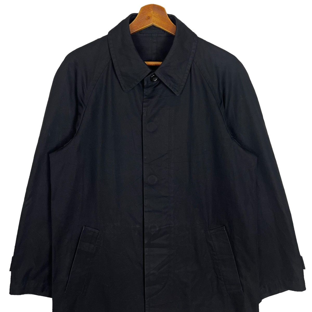 Comme des Garcons Homme Black Cotton Long Coat Size US S / EU 44-46 / 1 - 3 Thumbnail