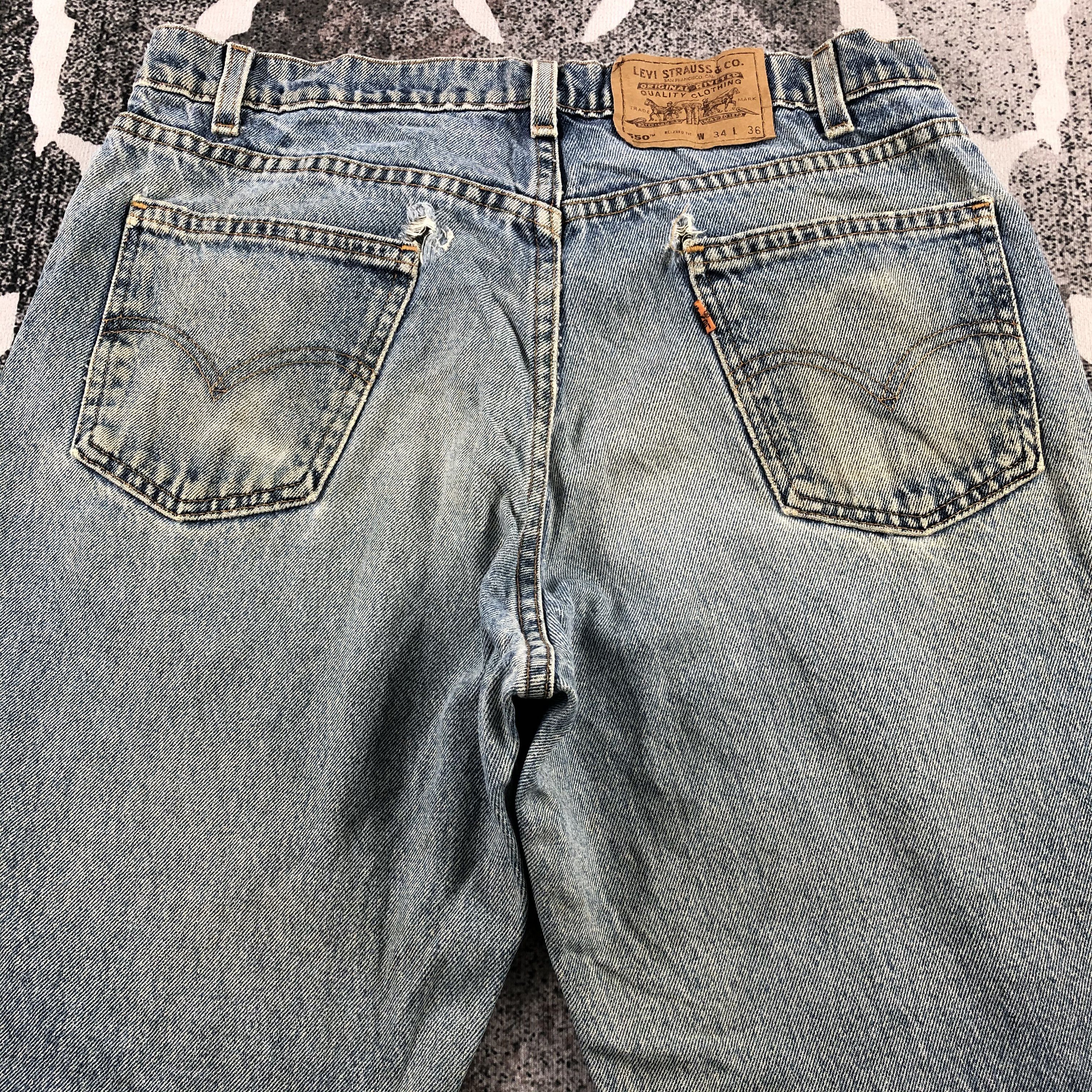 Levi's Vintage 90s Levis 550 Jeans Rusty Wash Denim KJ1089 Size US 32 / EU 48 - 4 Thumbnail