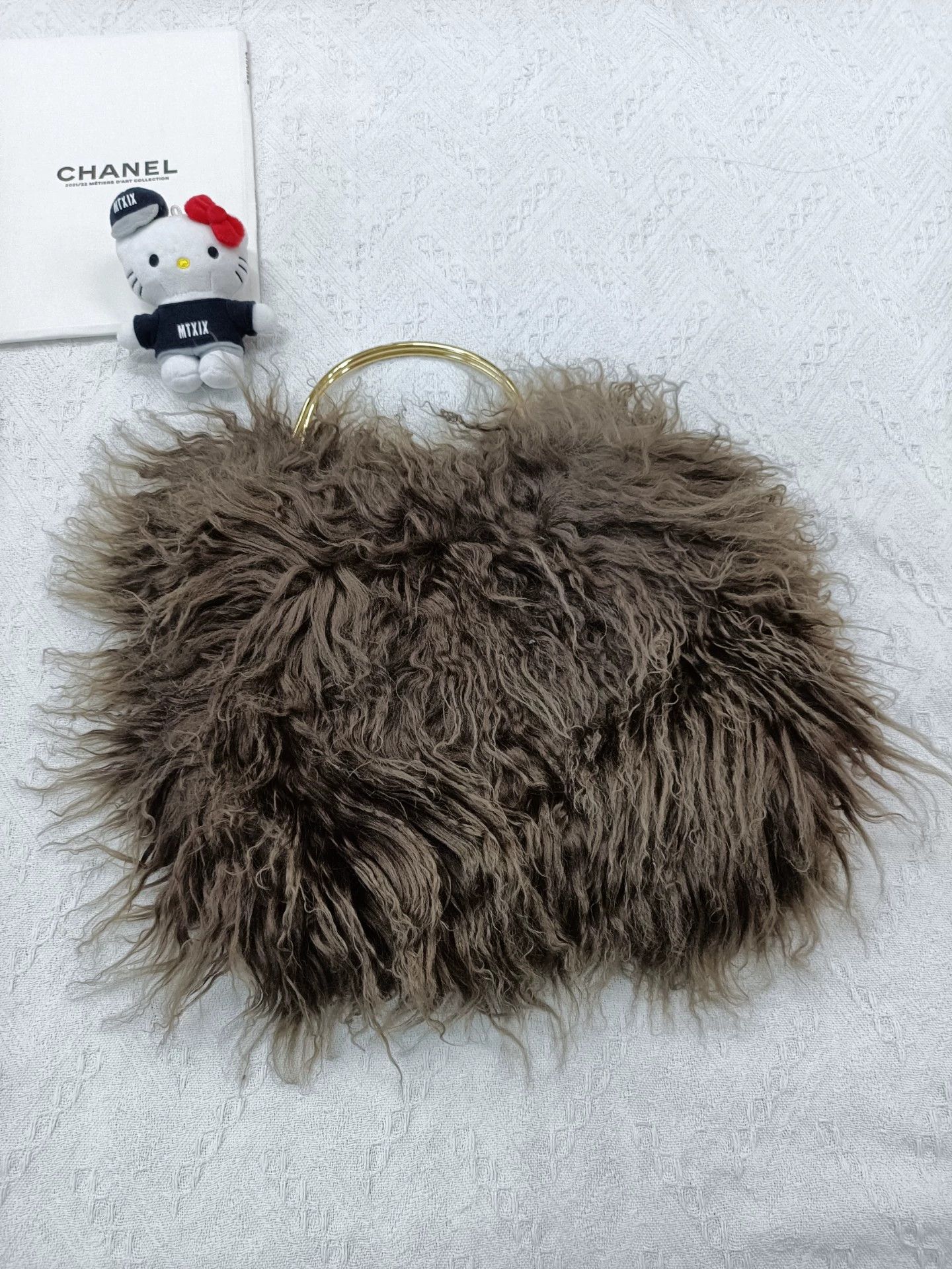 Other Violad'oro Brown Furry Handbag 36 Size ONE SIZE - 2 Thumbnail