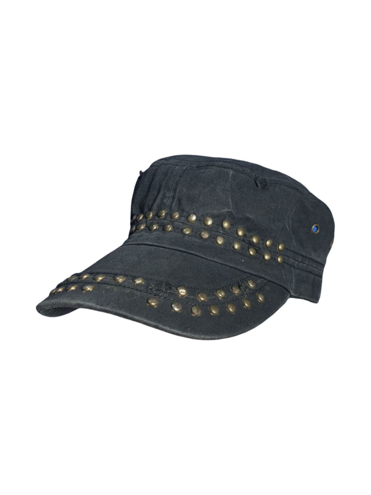 14th Addiction Sun Faded Black Military Radical Studded Cadet Hat Punk Size ONE SIZE - 2 Thumbnail