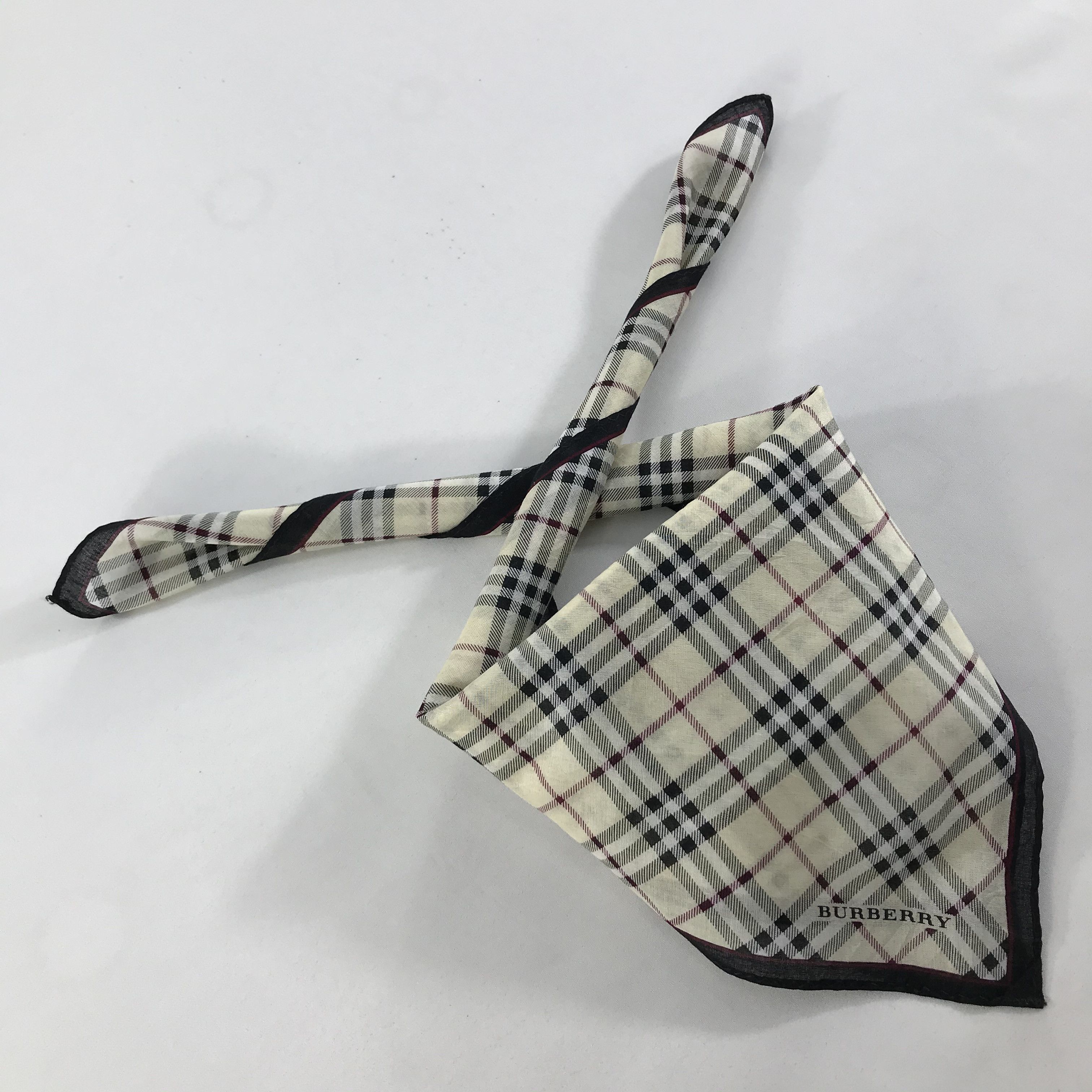 Burberry × Vintage Burberry Bandana / Handkerchief / Neckerchief - S1514 Size ONE SIZE - 4 Thumbnail