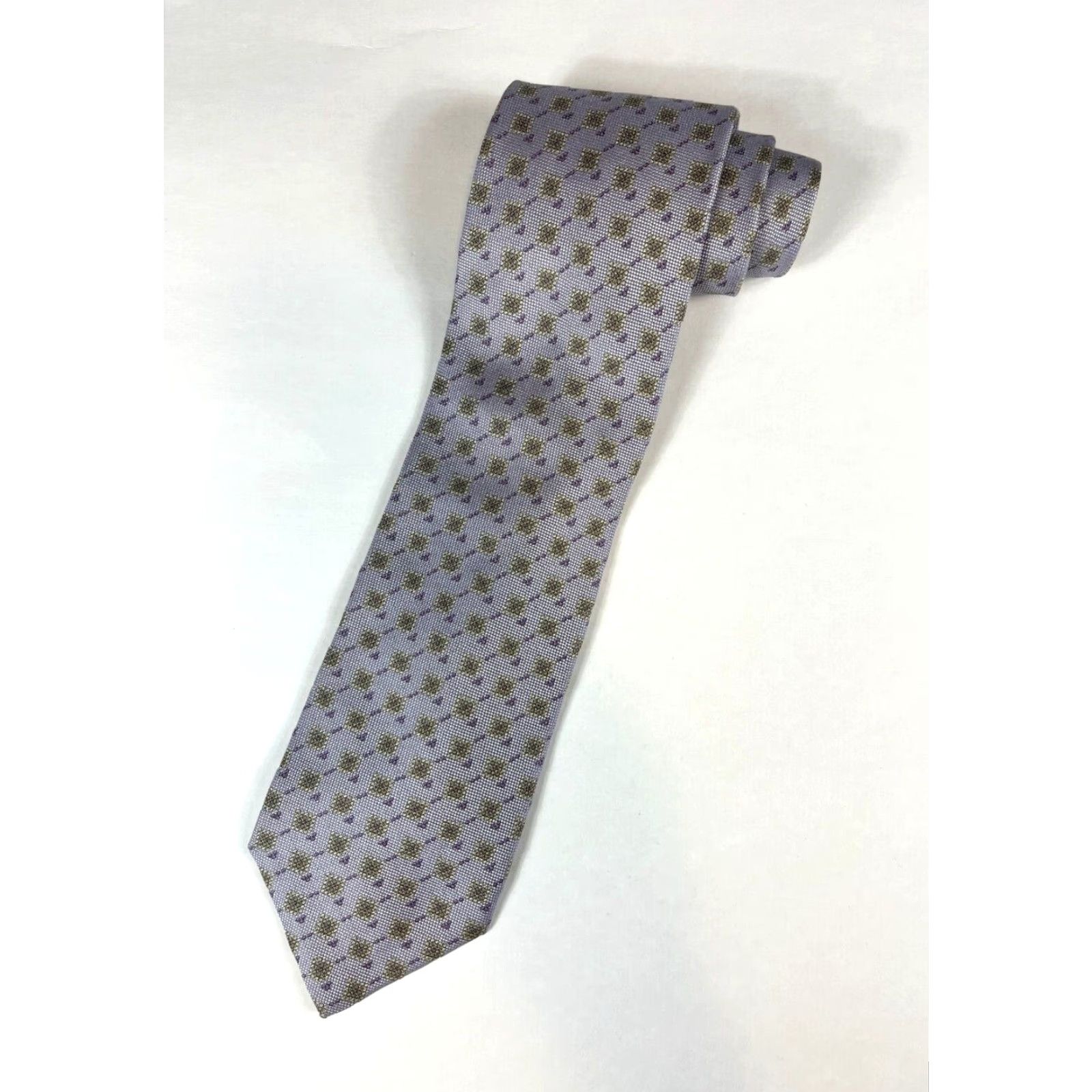 Ermenegildo Zegna Ermenegildo Zegna Tie Foulard Lilac Silk 59-59.5" Woven Classic Wide 3.75" Men’s Made in Italy Size ONE SIZE - 2 Thumbnail