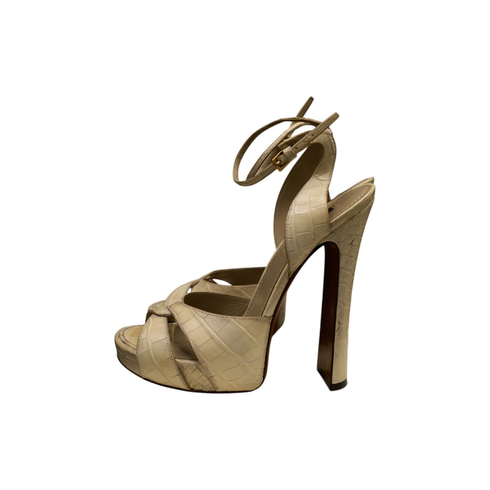 Louis Vuitton by Marc Jacobs F/W 2013 Ivory Crocodile Heels Size US 9 / IT 39 - 3 Thumbnail