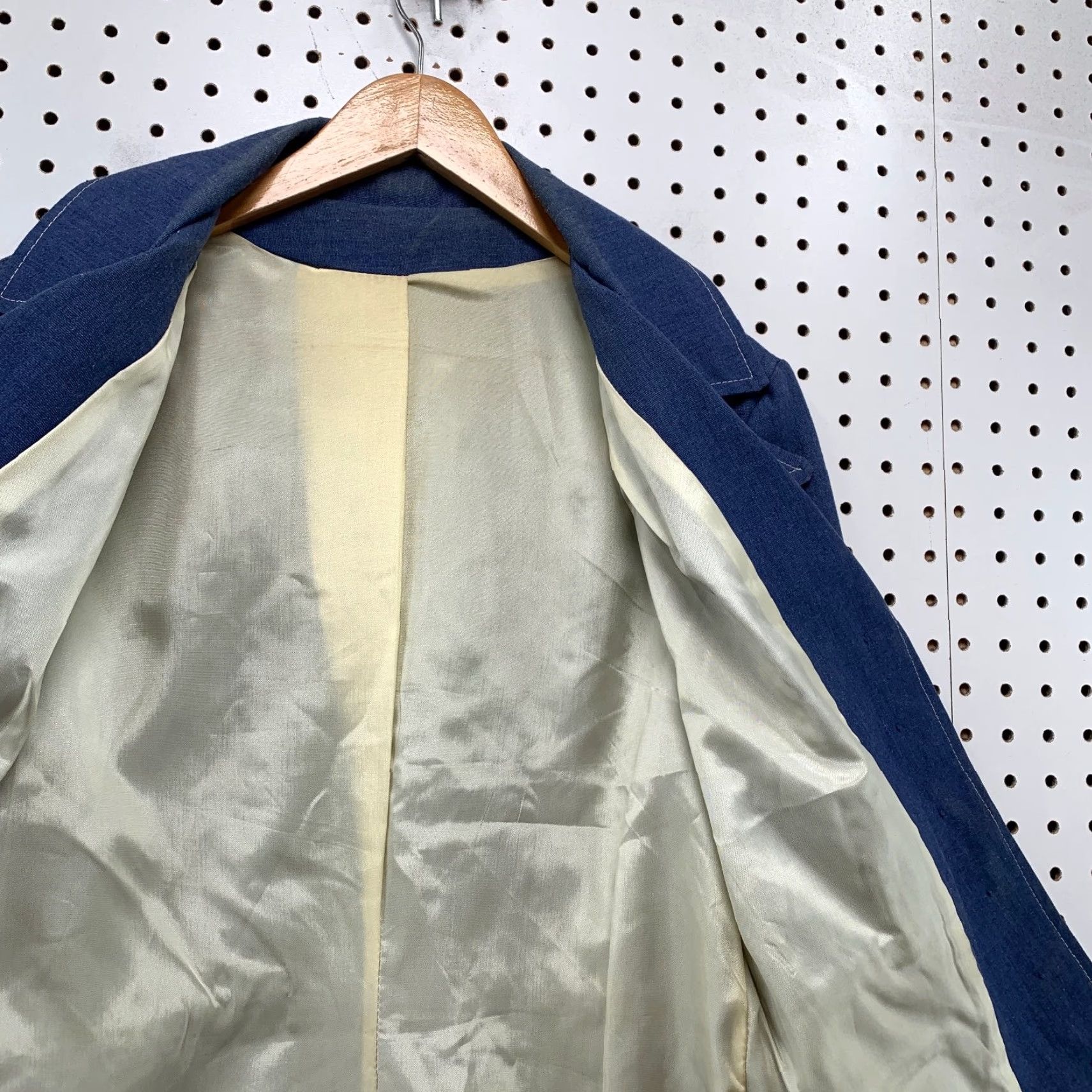 Denime VINTAGE Denim Trench Coat Womens M Belted 70s MOD Disco USA Blue Shirt Coat Mens? Size M / US 6-8 / IT 42-44 - 5 Thumbnail
