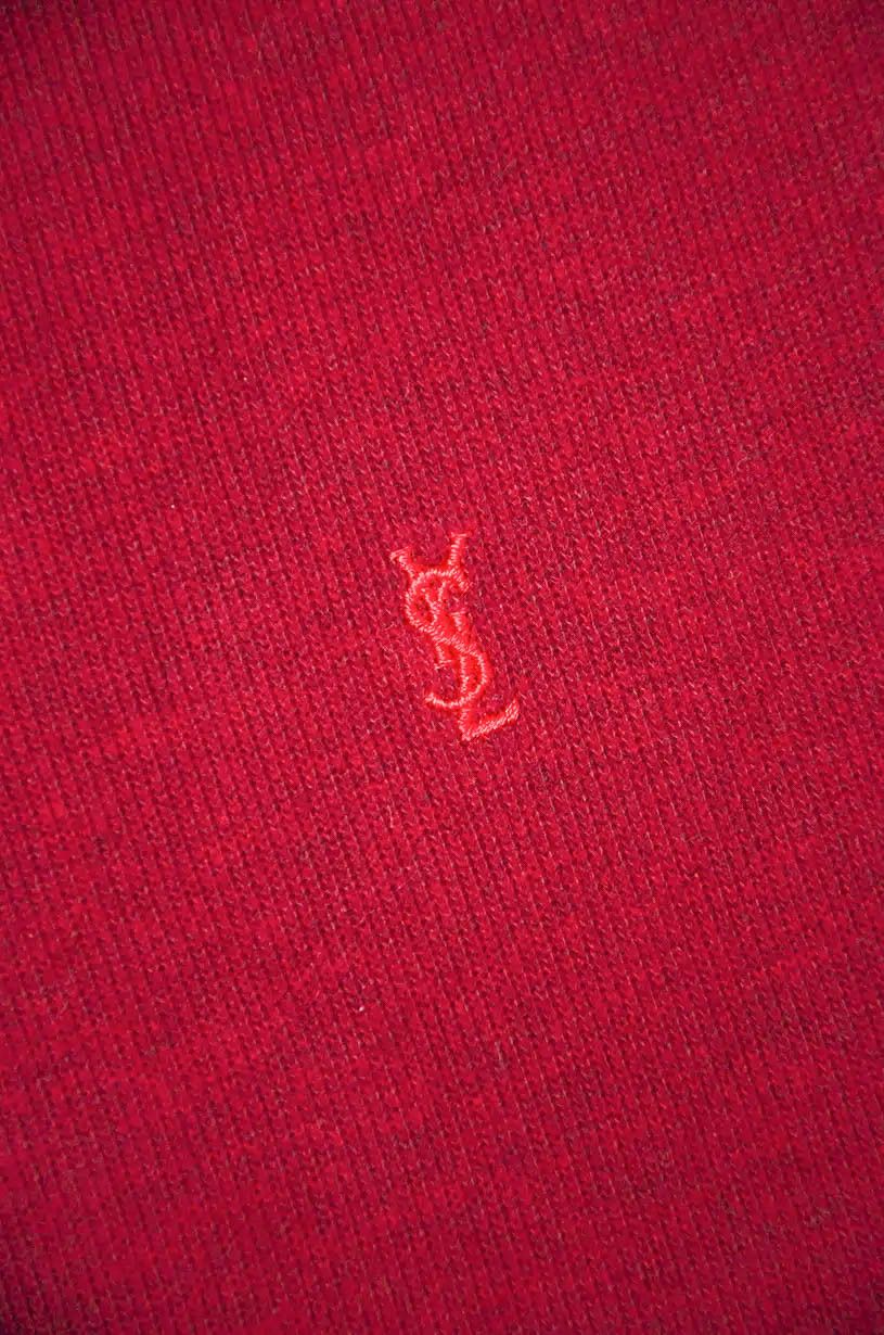 Yves Saint Laurent Yves Saint Laurent Red Fleece Half Button Pullover XL Size US XL / EU 56 / 4 - 5 Thumbnail