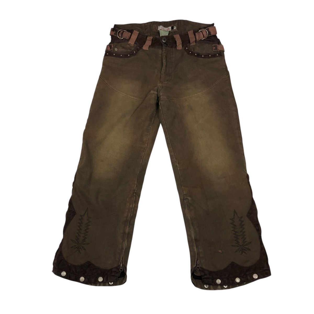 Japanese Brand 🔥CROPPED BIKER PUNK PANTS DISTRESSED IF SIX WAS NINE STYLE Size US 34 / EU 50 - 1 Thumbnail