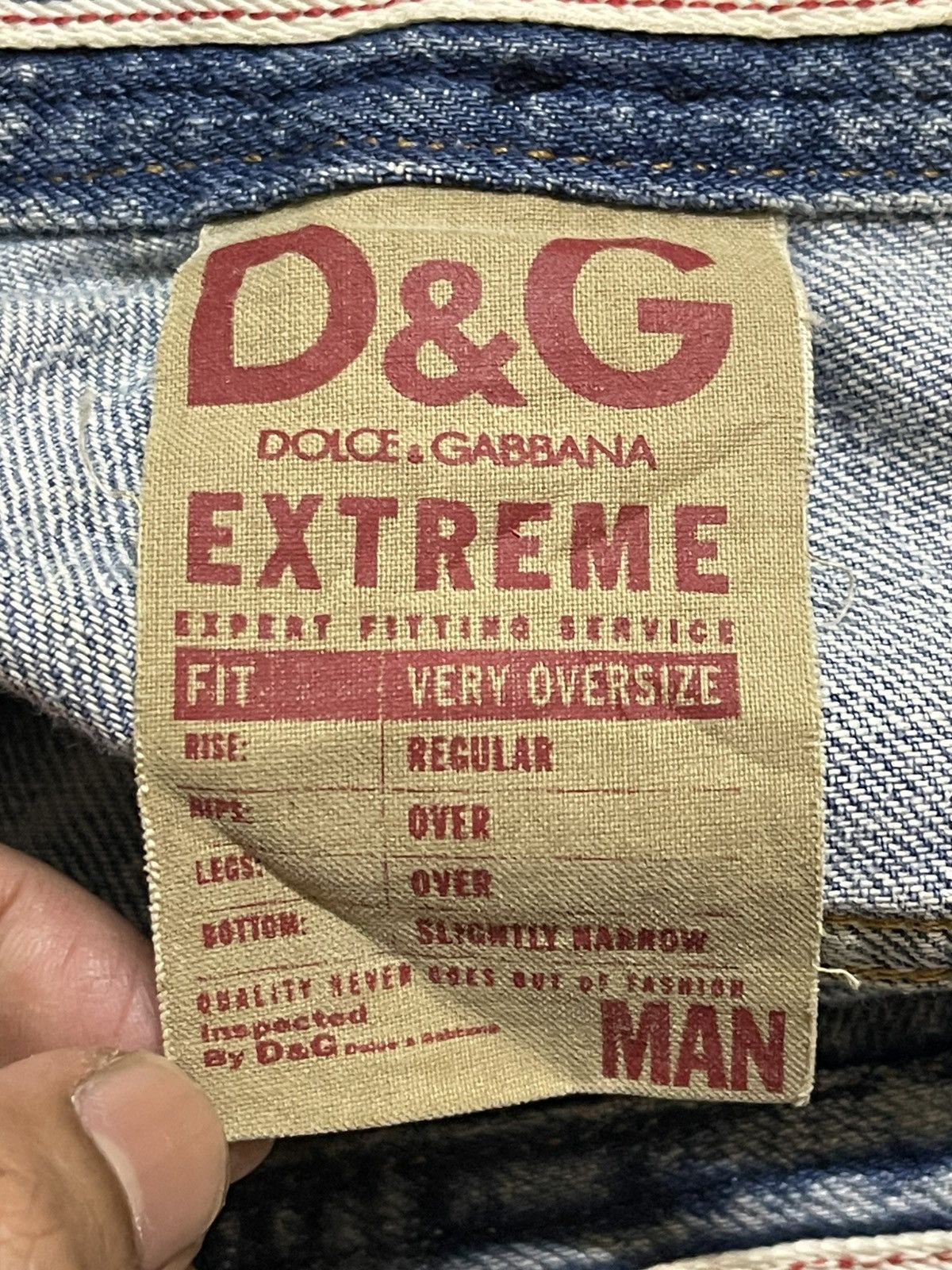 Dolce & Gabbana Vintage Dolce & Gabbana Blue Faded Wash Distressed Baggy Size US 34 / EU 50 - 10 Thumbnail