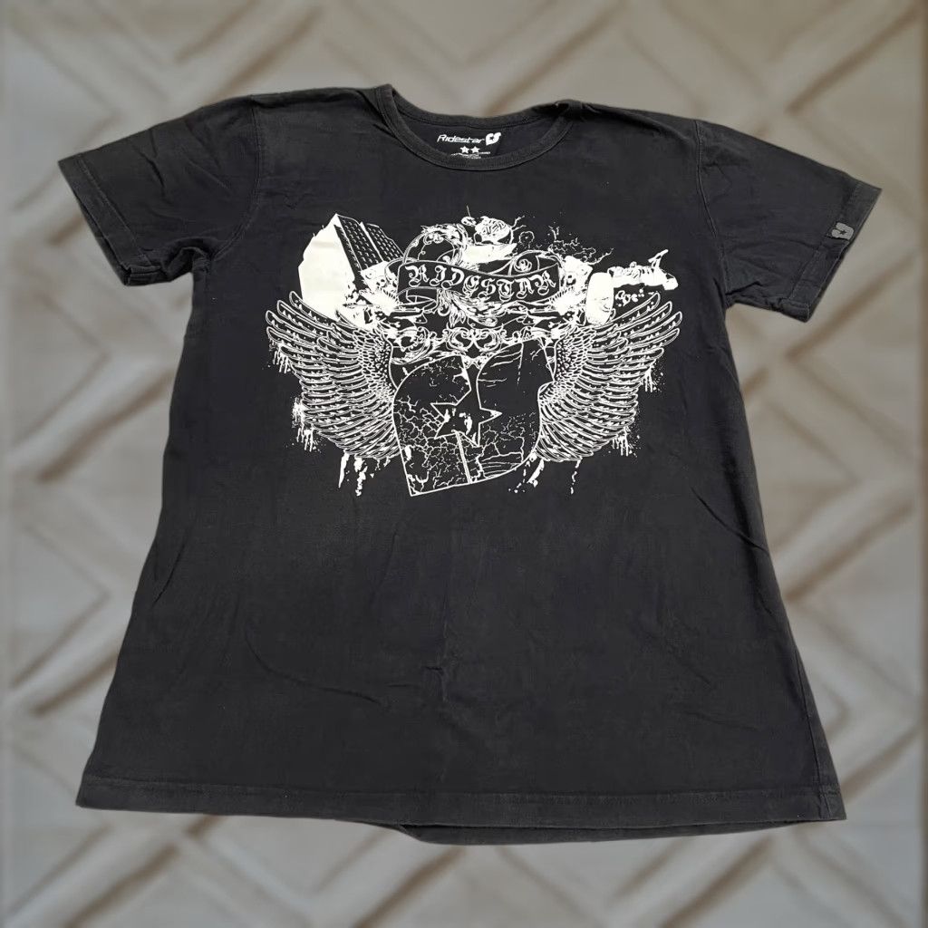 Vintage VINTAGE Ridestar Black T-Shirt Womens XL Crew Neck Short Sleeve Cotton Graphic Print 90s Punk Retro Rock Casual Tee Size XL / US 12-14 / IT 48-50 - 1 Thumbnail