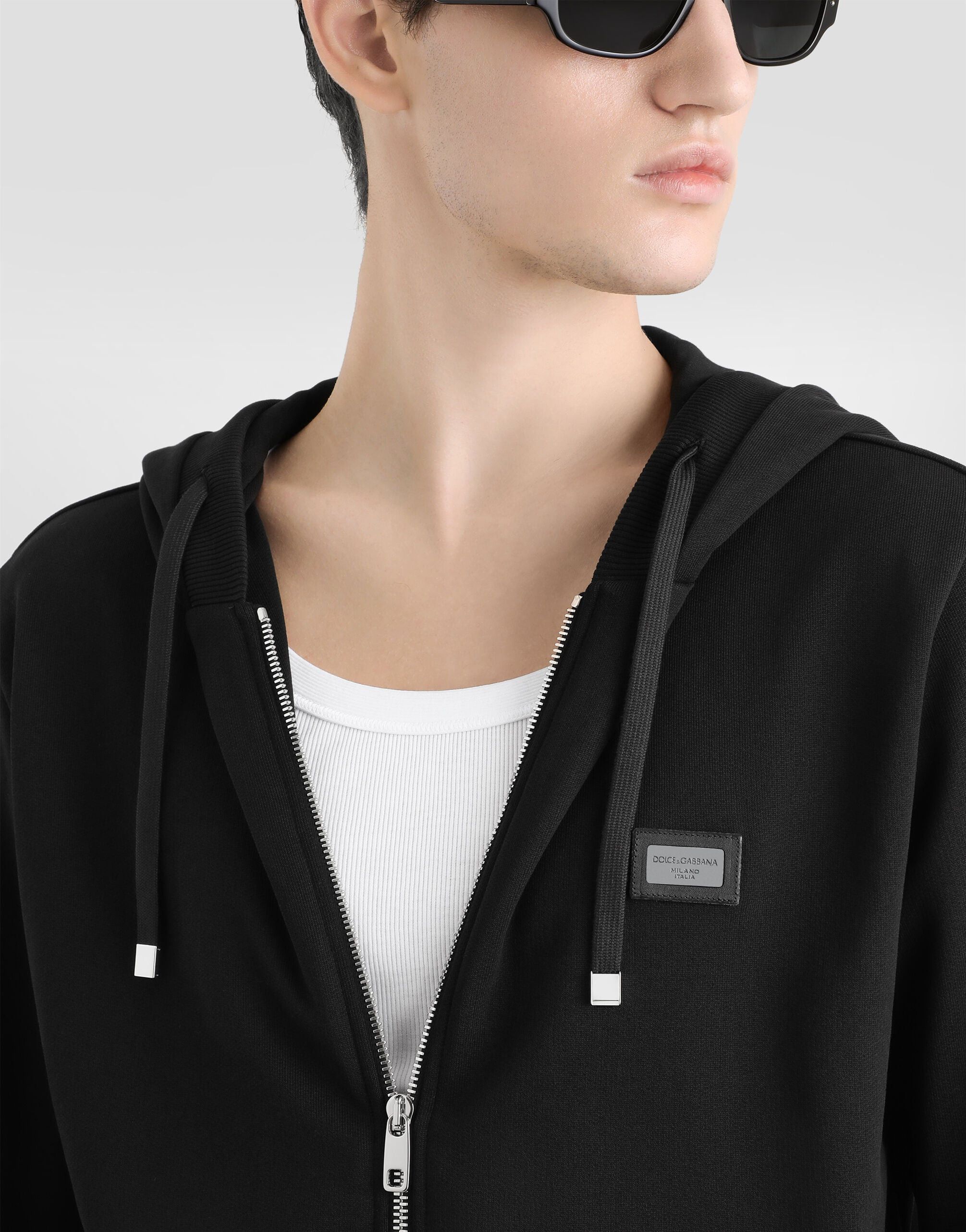 Dolce & Gabbana DOLCE&GABBANA COTTON JERSEY ZIP UP HOODIE Size US S / EU 44-46 / 1 - 7 Thumbnail