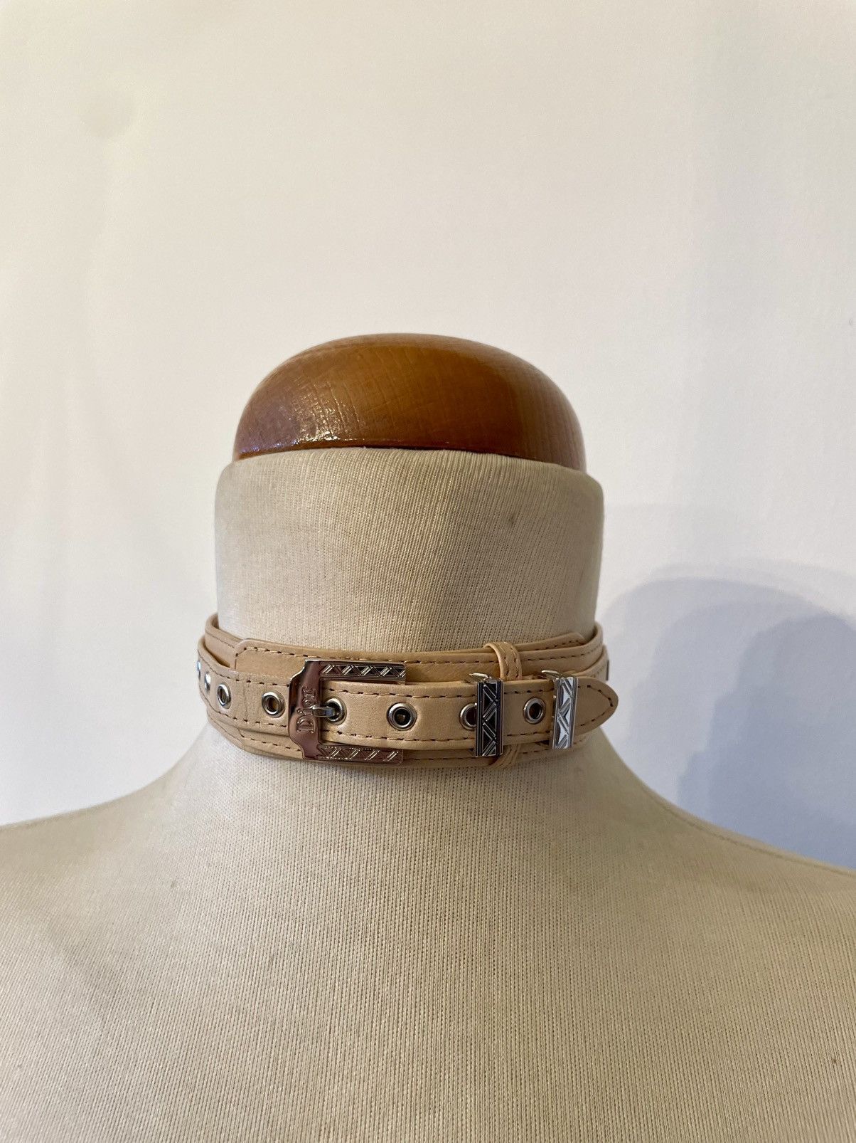 Rare Dior by John Galliano Leather Choker Necklace