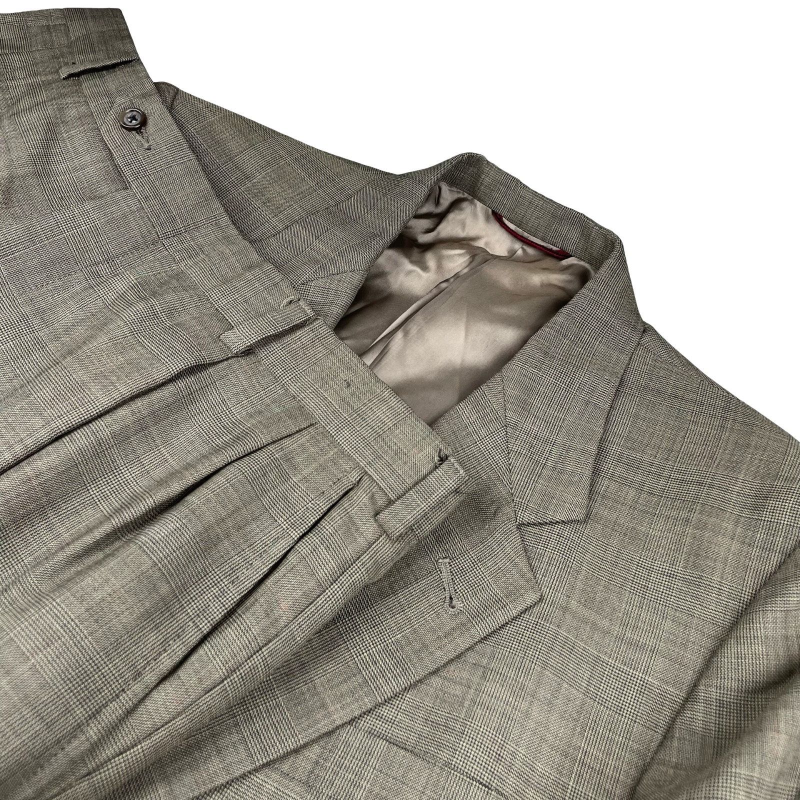 Hart Schaffner Marx Hart Schaffner Marx Men’s 100% Wool 2-Button Suit Beige Plai Size 42L - 1 Thumbnail