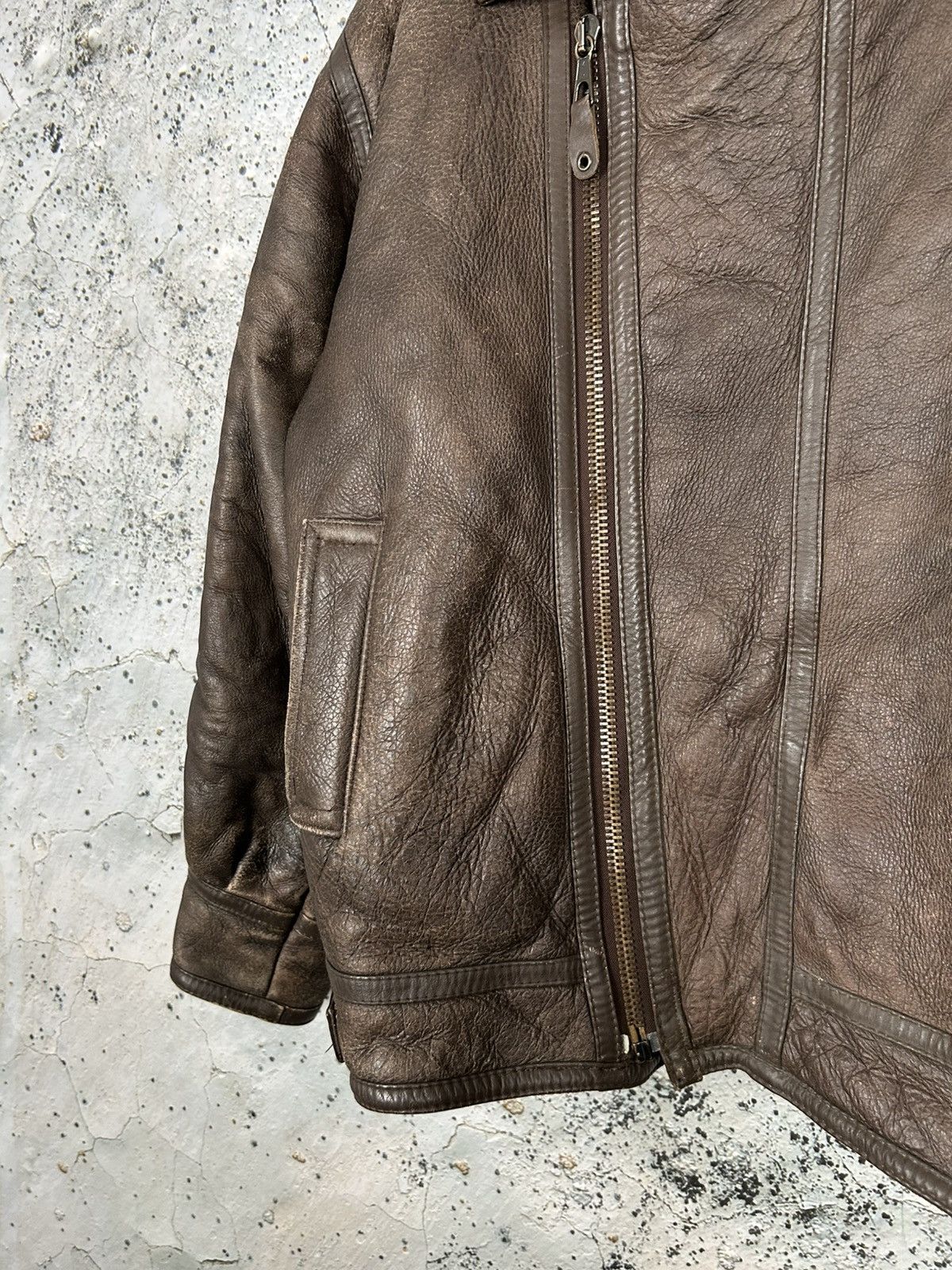 Genuine Leather Vintage Sherpa Genuine Leather Avant Garde Pilot Military Size US L / EU 52-54 / 3 - 5 Thumbnail