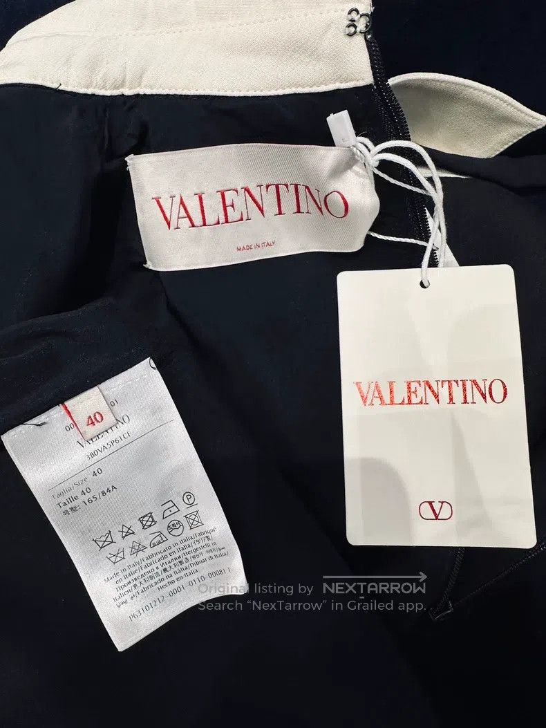 Valentino Valentino Black long-sleeved dress with white lapels Size S / US 4 / IT 40 - 3 Thumbnail