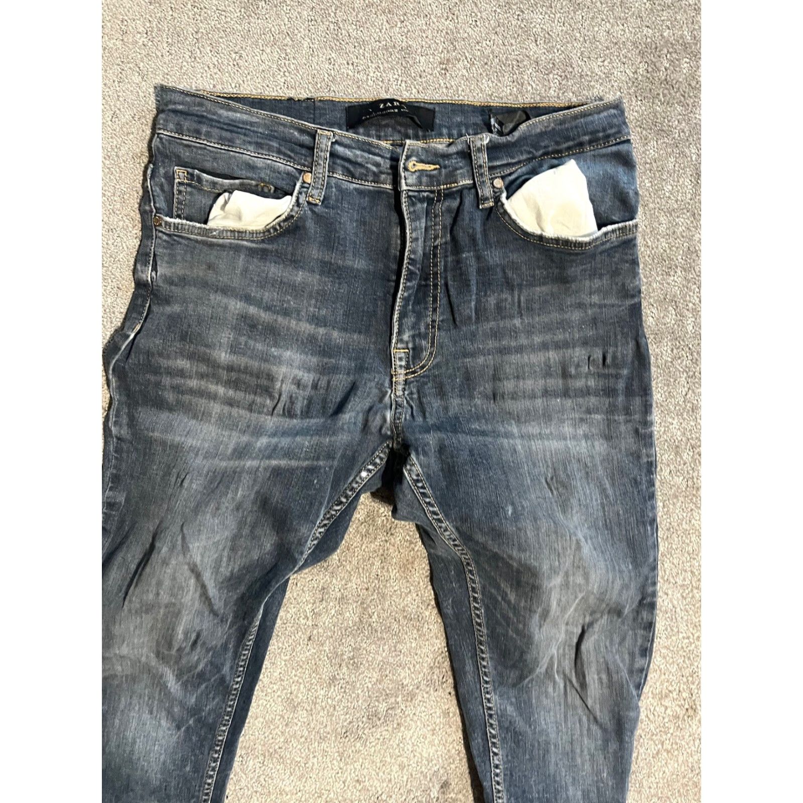 Zara Zara Jeans Mens 32 Blue Tapered Denim Regular Fit 5-Pocket Classic Size US 32 / EU 48 - 4 Thumbnail