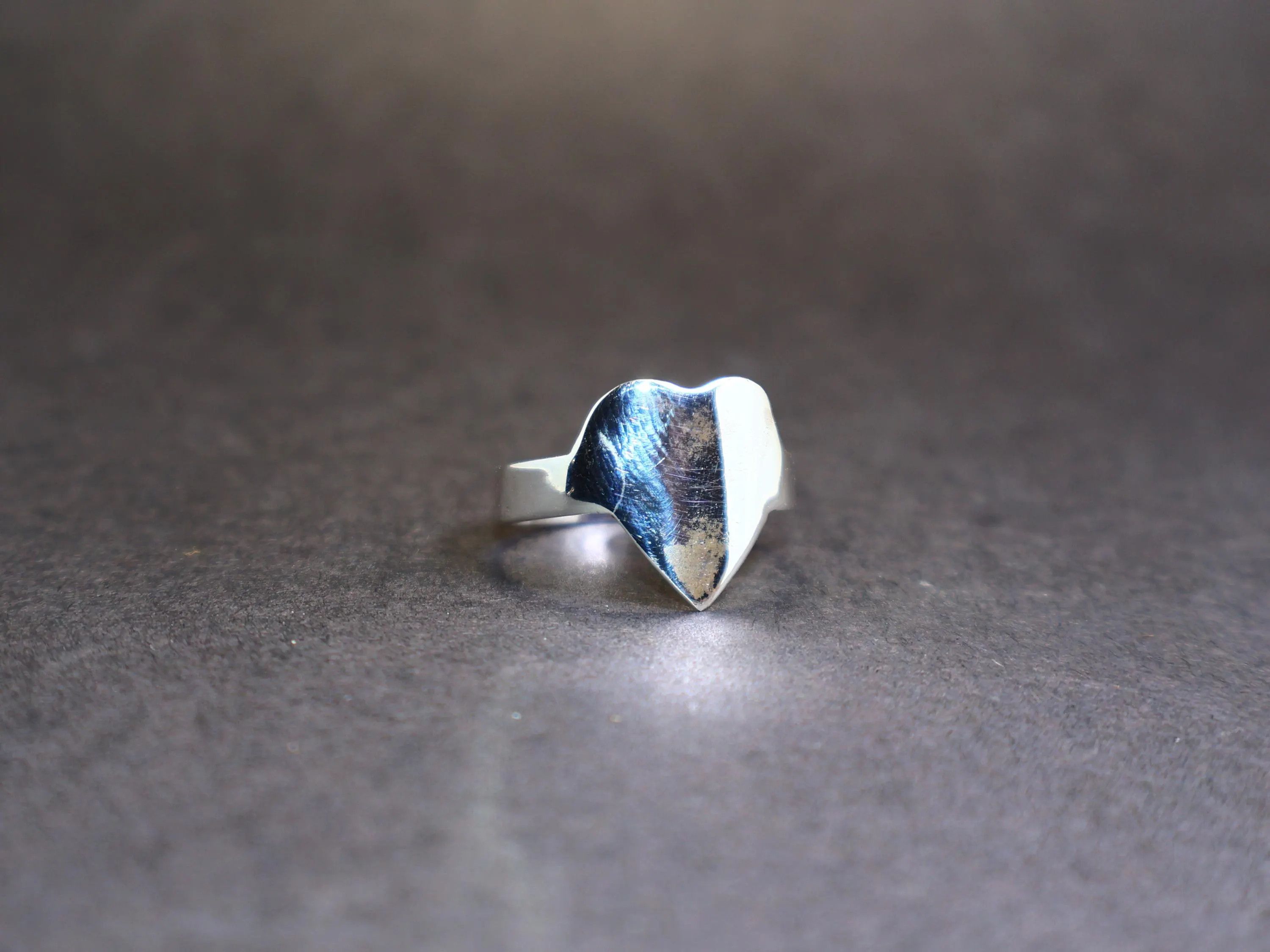 Handmade Heart Ring, Sterling Silver Ring, Silver Handmade Ring, Size ONE SIZE - 5 Thumbnail