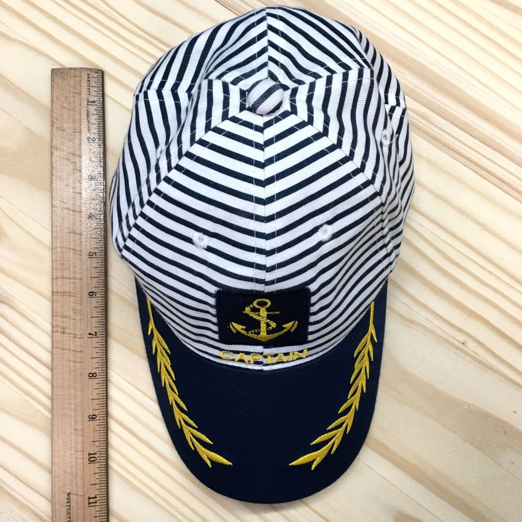 Lucky Brand Lucky Brand Captain Lucky 7 Baseball Cap Womens Blue OS Adjustable Stripe Embroidered Logo Size ONE SIZE - 3 Thumbnail