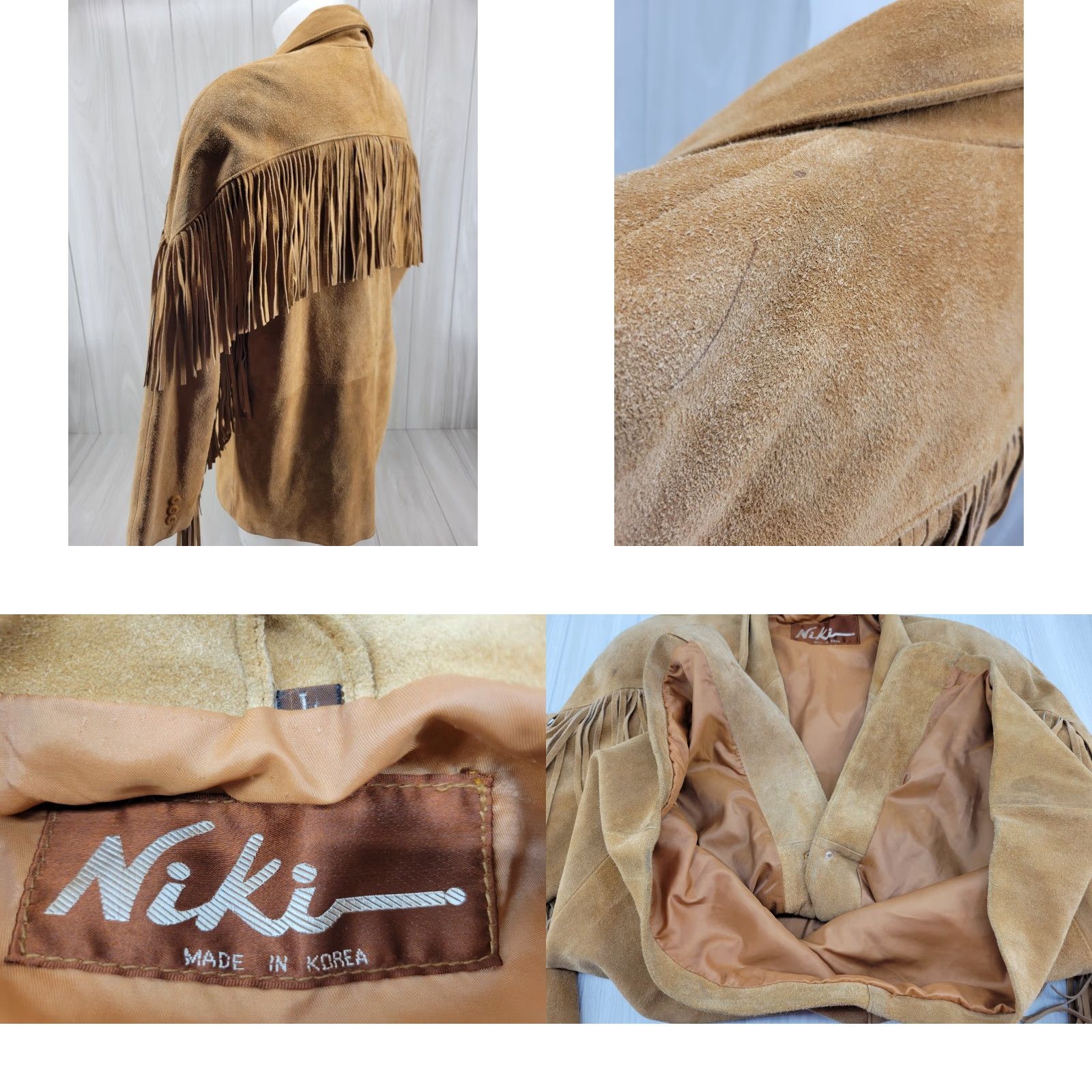 Vintage VINTAGE Niki Genuine Leather Brown Fringe Jacket Women L Shoulder Pads Leather Size L / US 10 / IT 46 - 8 Thumbnail