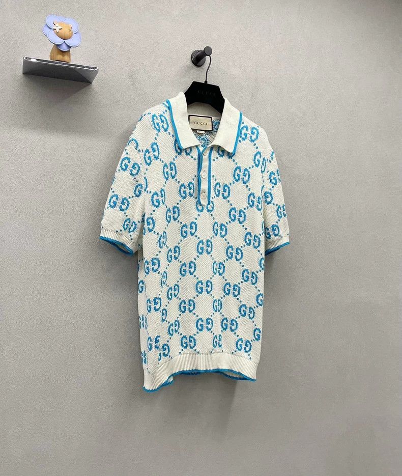 Gucci Gucci Double G jacquard knitted short sleeves 2502-Nextarro Size US L / EU 52-54 / 3 - 3 Thumbnail