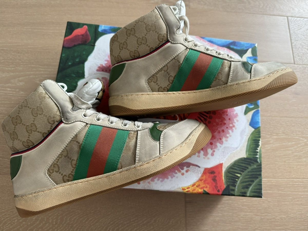 Gucci Gucci Men’s Screener GG High-Top Sneakers Size US 7.5 / EU 40-41 - 14 Thumbnail