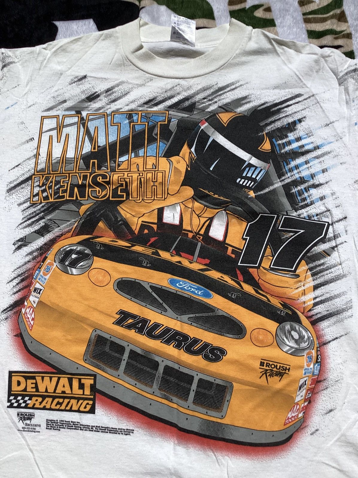 NASCAR × Vintage VTG 99 Dewalt racing Matt Kenseth #17 NASCAR AOP 2 sided Tee Size US XL / EU 56 / 4 - 2 Thumbnail