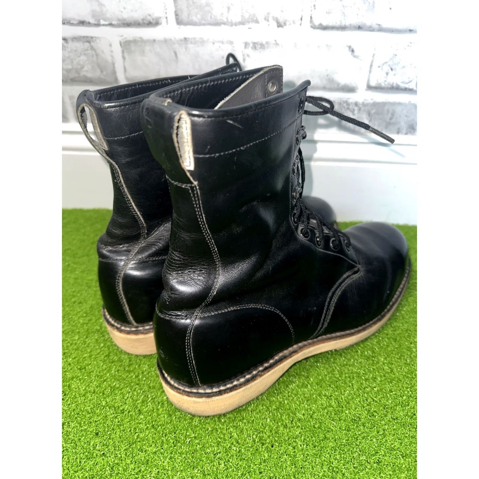 Vibram VTG 1975 Vibram Boots Mens 8.5D Black Military Combat Steel Toe Silvato Size US 9 / EU 42 - 4 Thumbnail