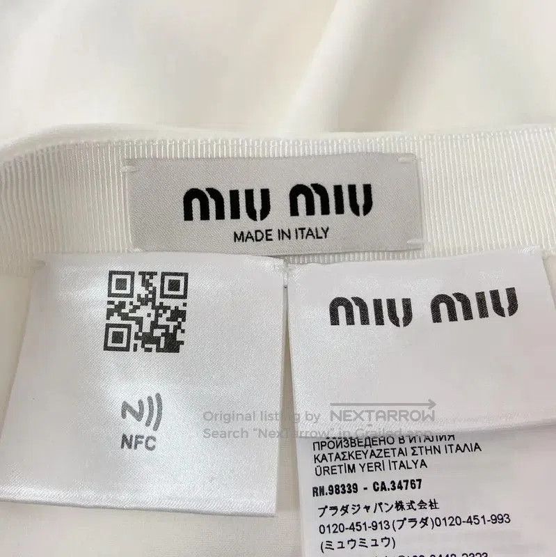 Miu Miu Miu Miu White Feather Hem Midi Skirt . Size 23" - 5 Thumbnail