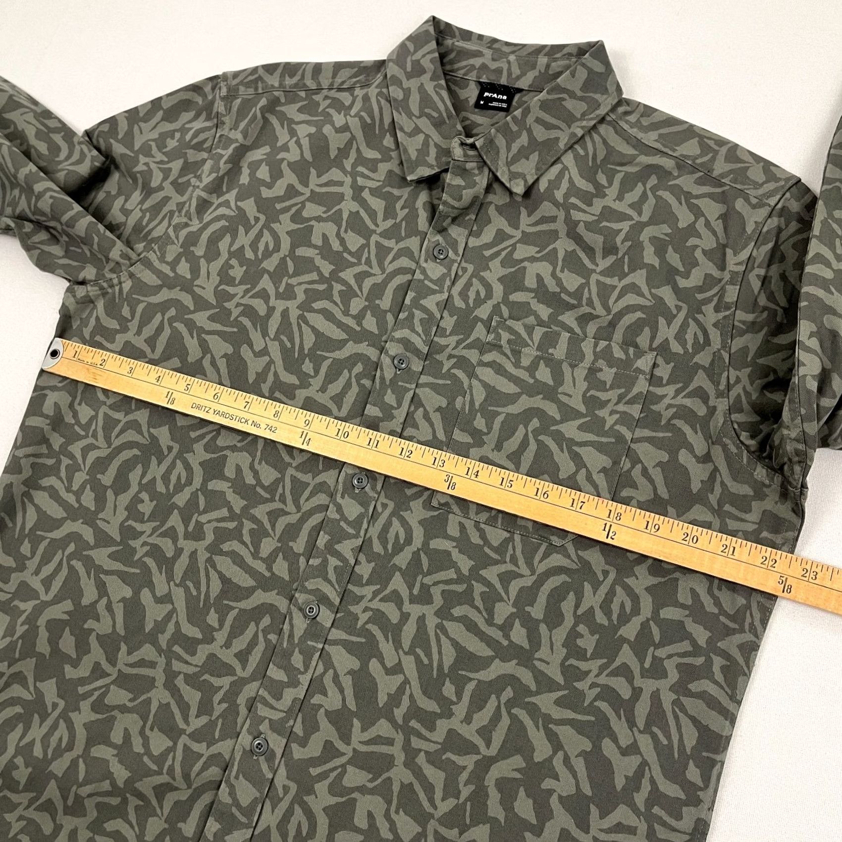 Prana Prana Arbored Shirt Mens M Gray Nori Freestyle Geo Canvas Hiking Casual Outdoors Shirt Size US M / EU 48-50 / 2 - 6 Thumbnail
