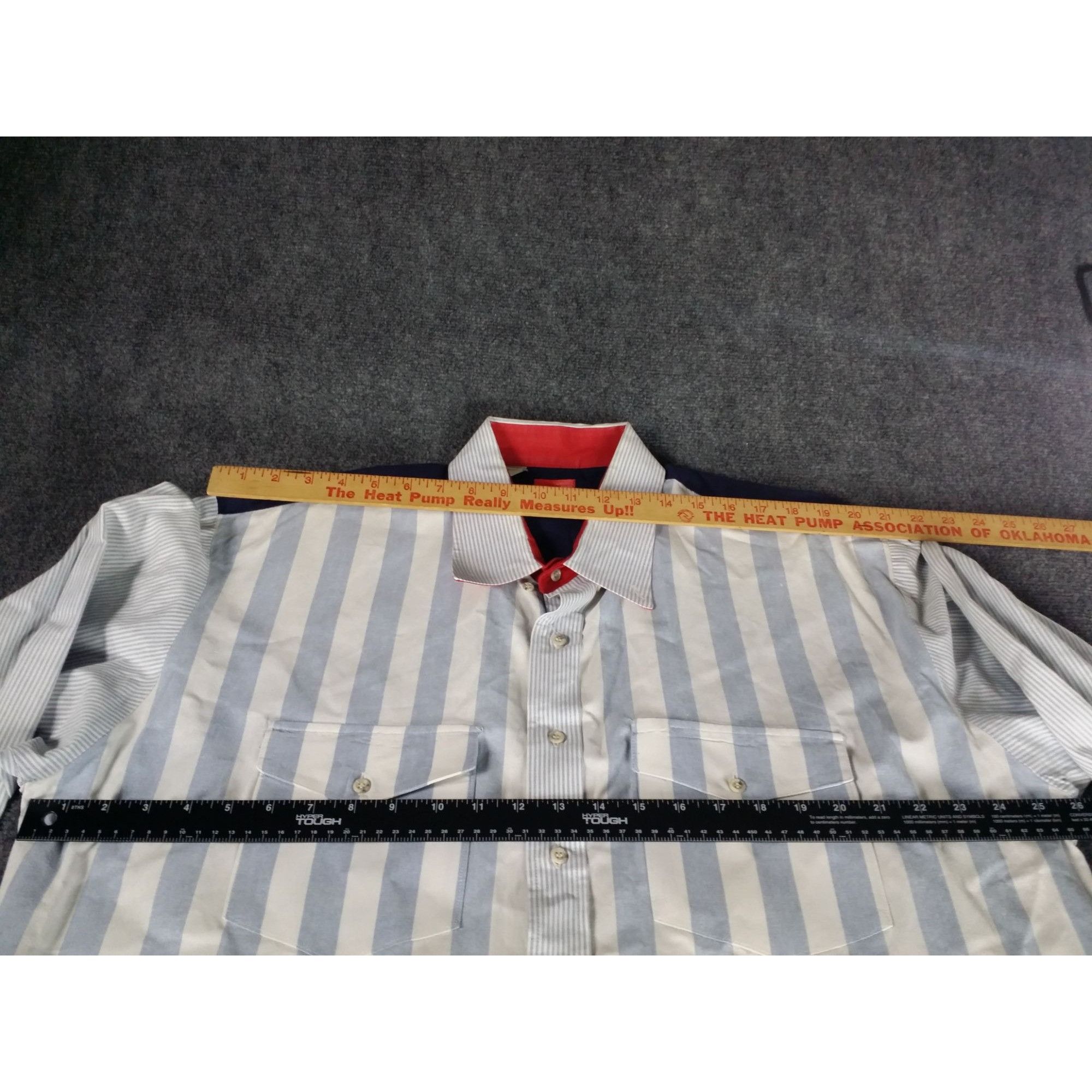 Roper Vintage Roper Button Up Shirt Men Sz XL 17 12 - 35 Striped W Size US XL / EU 56 / 4 - 3 Thumbnail