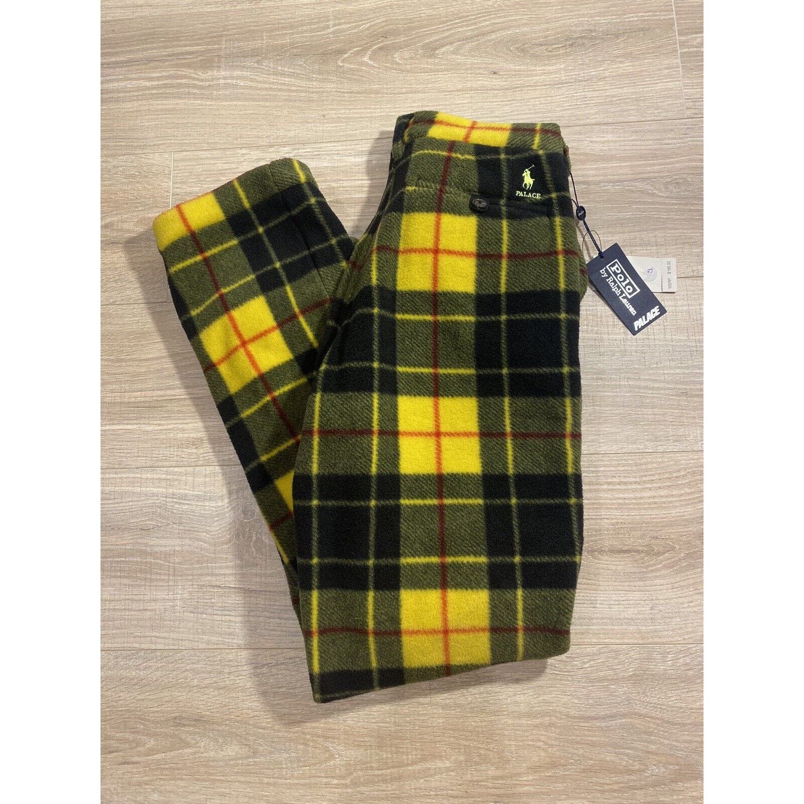 image of NWT Palace Ralph Laurent Polo Logo Yellow Fleece Pants 32X32, Men's